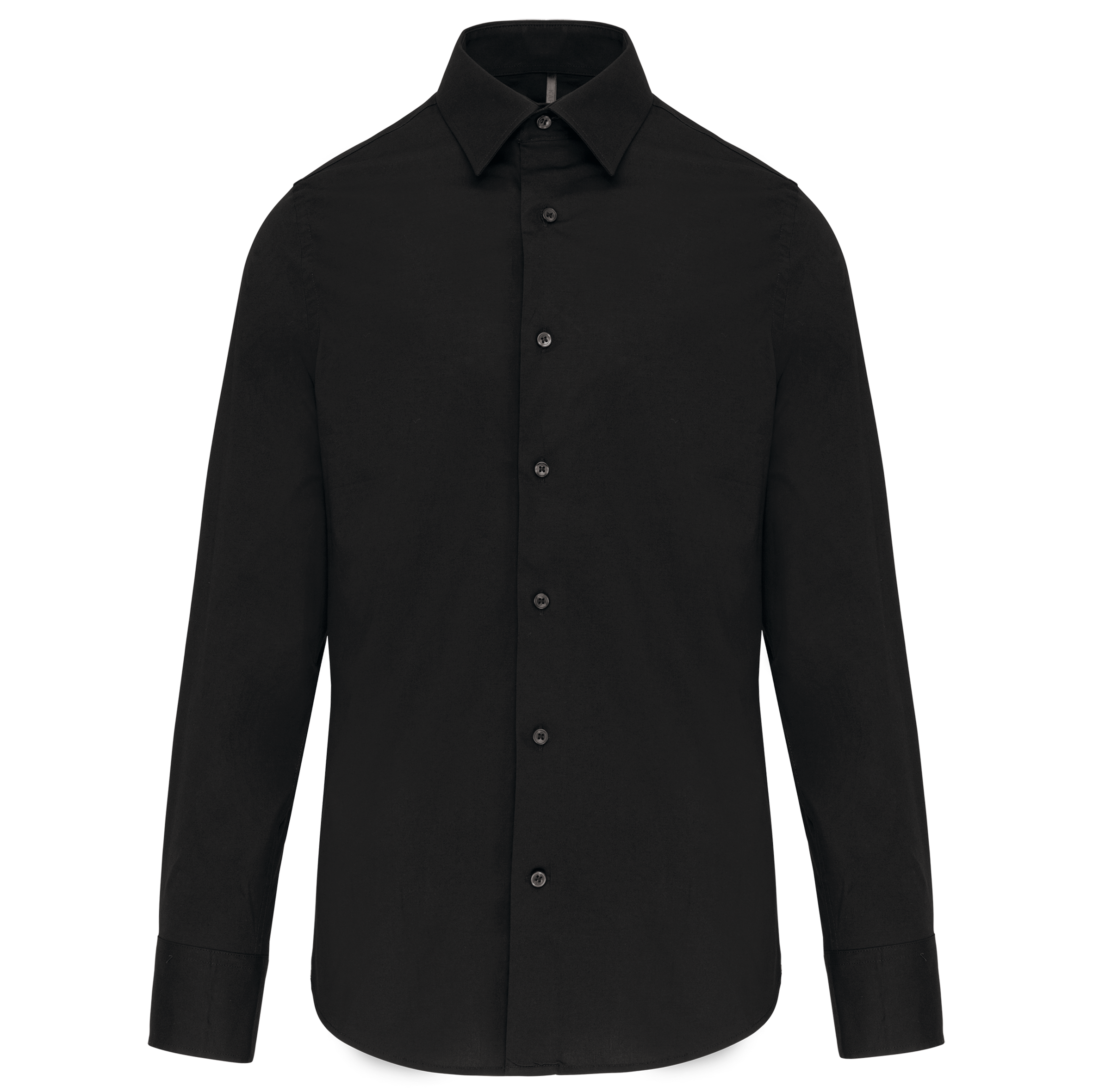 Camisa de homem de manga comprida com Stretch - Preto