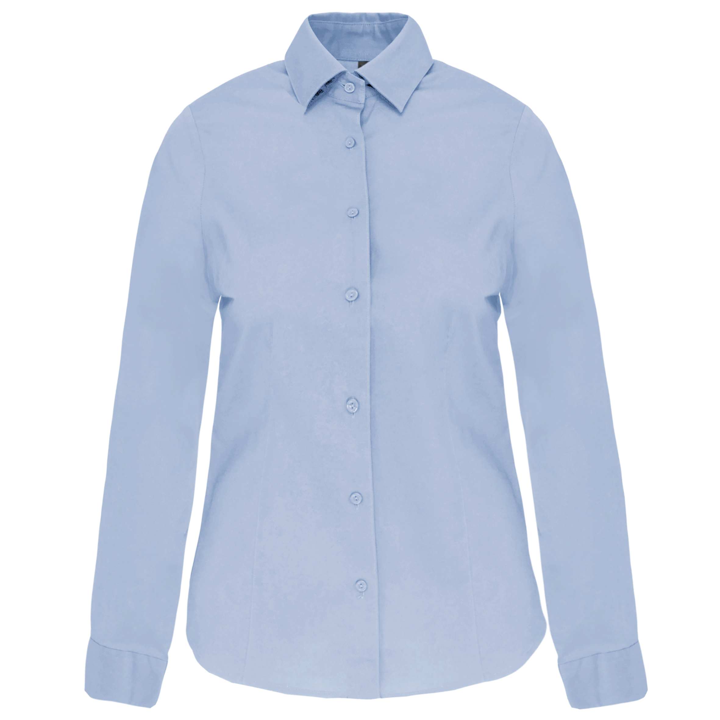 Camisa de senhora manga comprida com Stretch - Azul claro