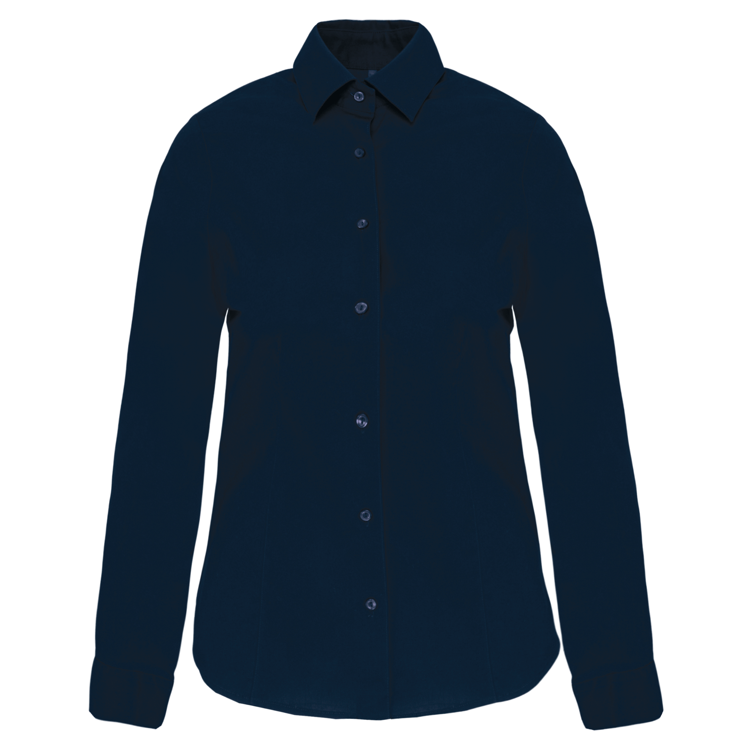 Camisa de senhora manga comprida com Stretch - Azul marinho