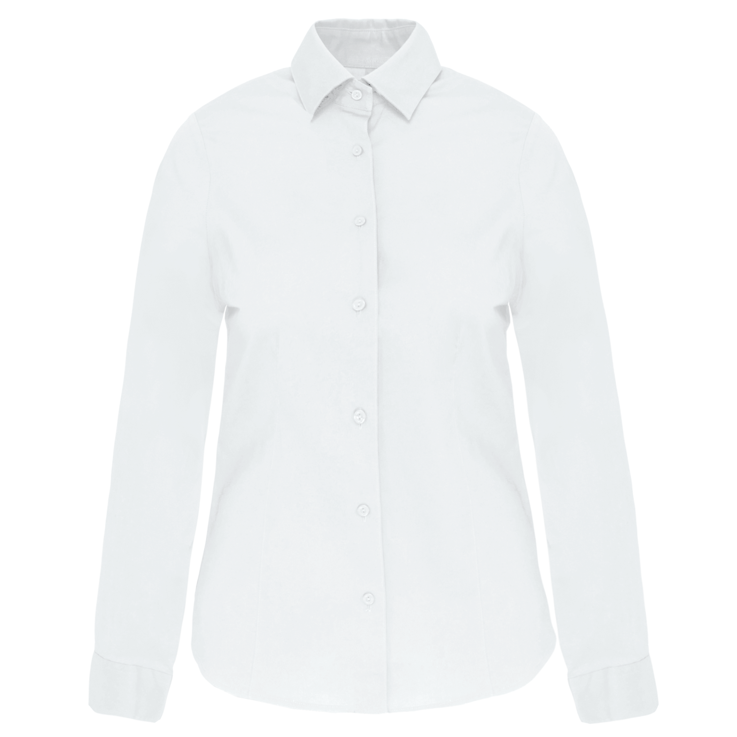 Camisa de senhora manga comprida com Stretch - Branco