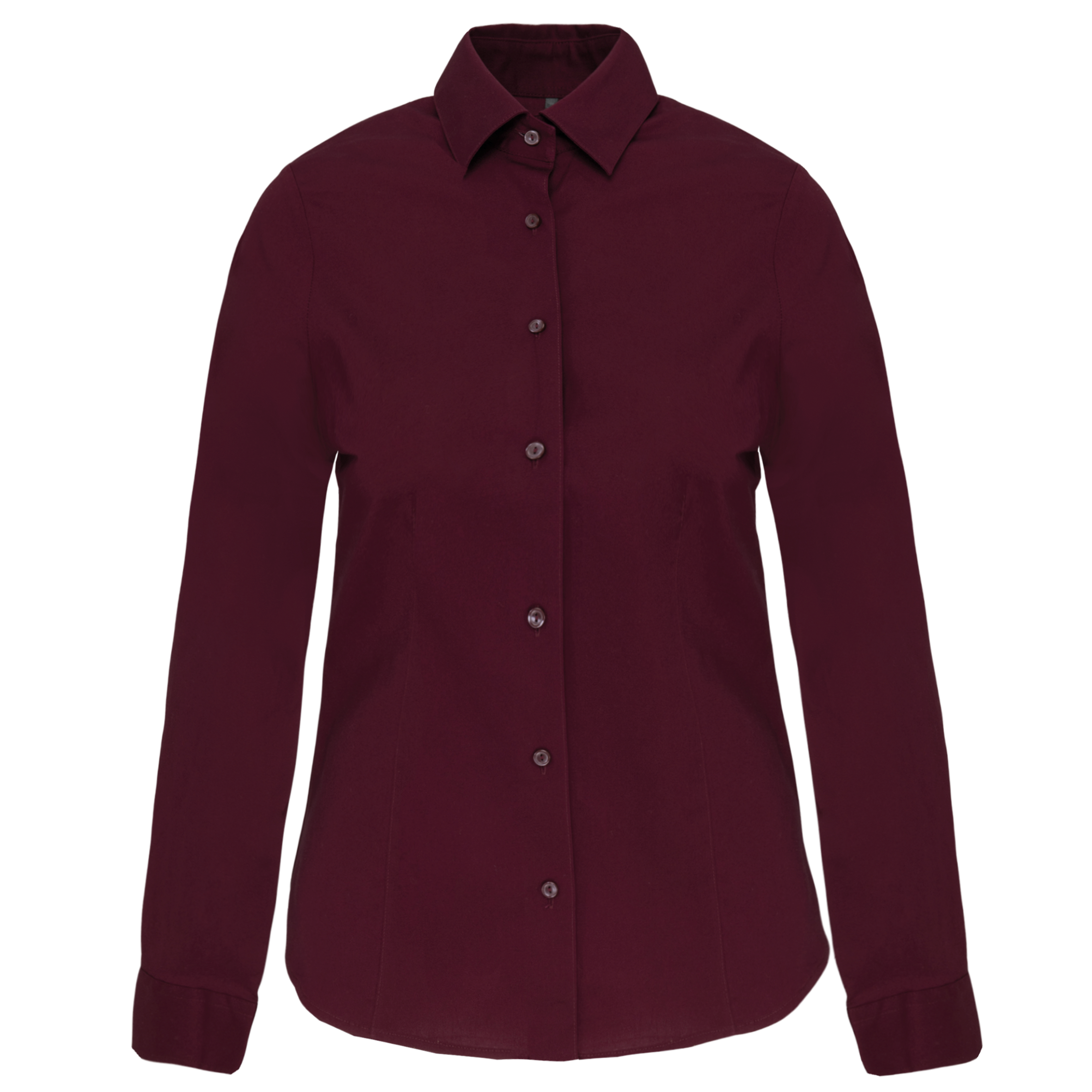 Camisa de senhora manga comprida com Stretch - Vinho