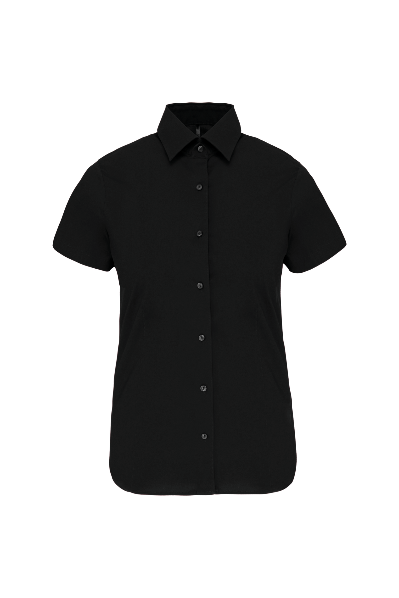 Camisa de senhora manga curta com Stretch - Preto