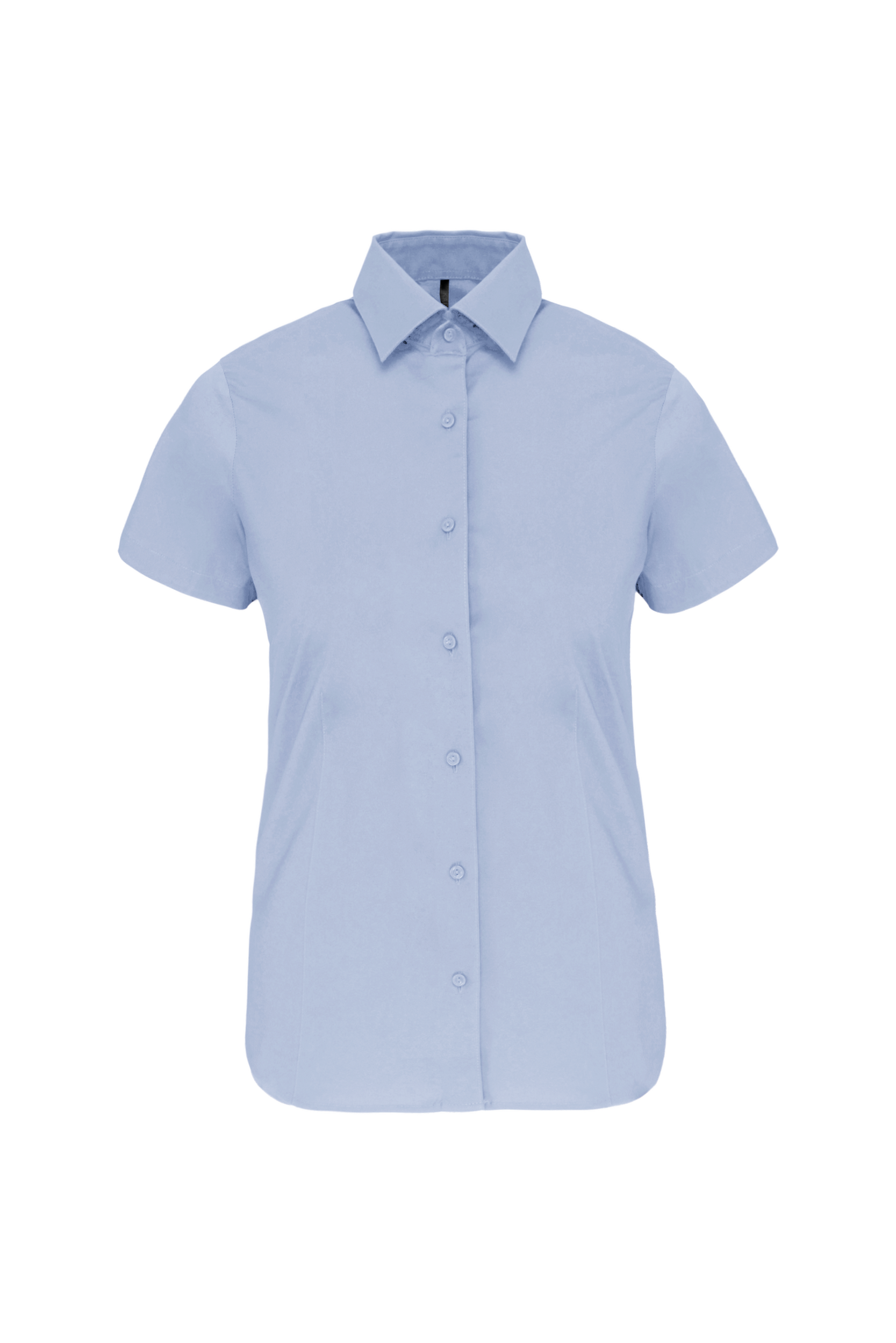 Camisa de senhora manga curta com Stretch - Azul claro