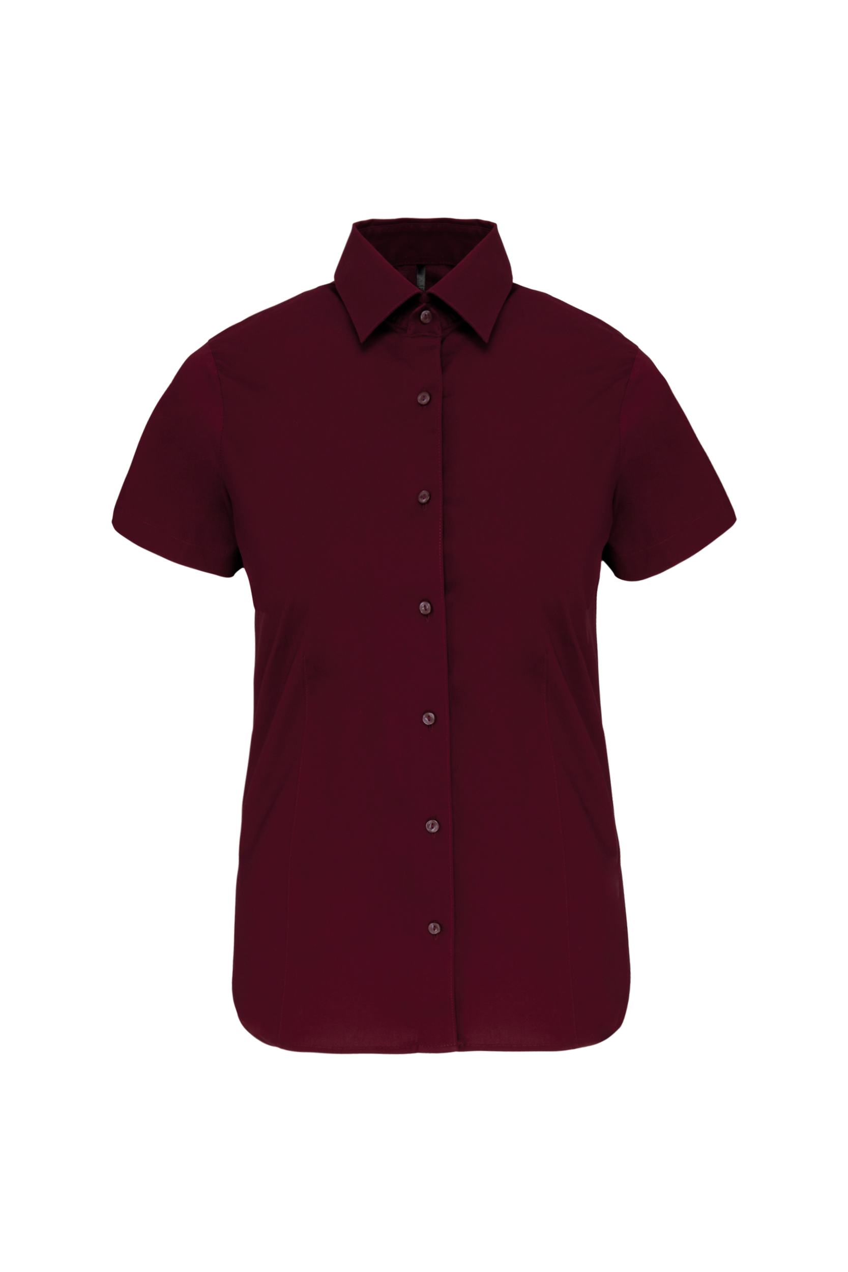 Camisa de senhora manga curta com Stretch - Vinho