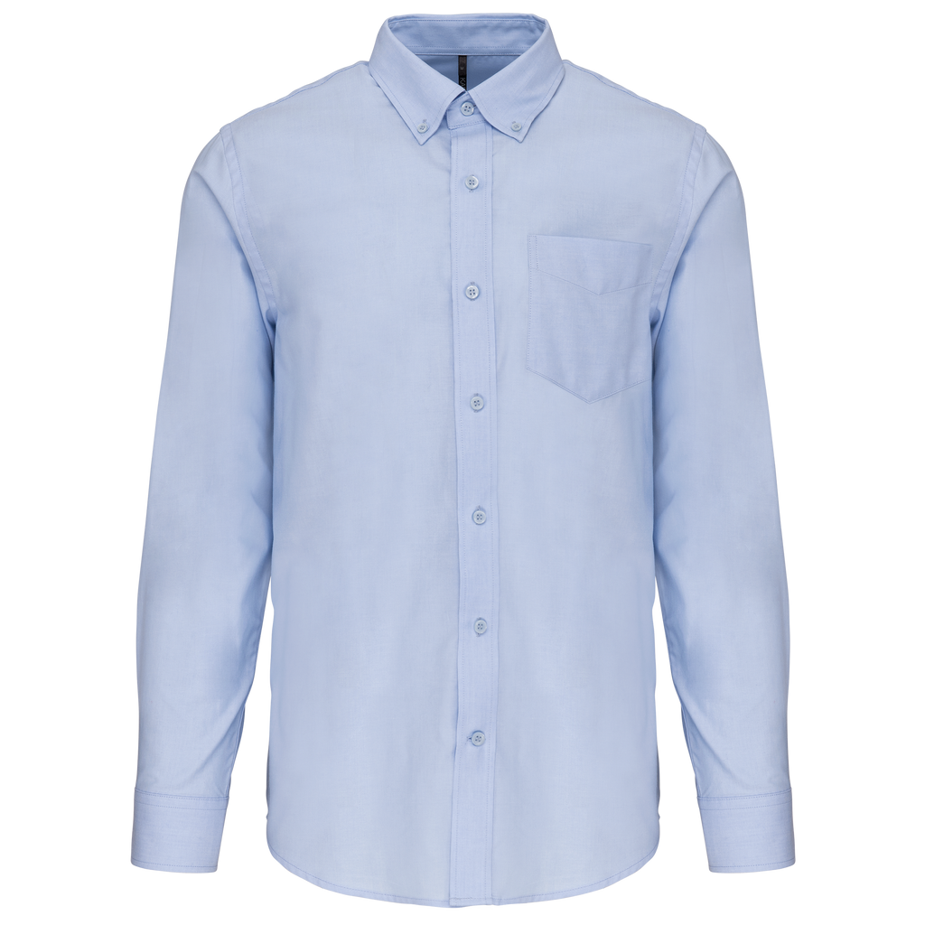 Camisa manga comprida em Oxford de tratamento fácil - Azul oxford