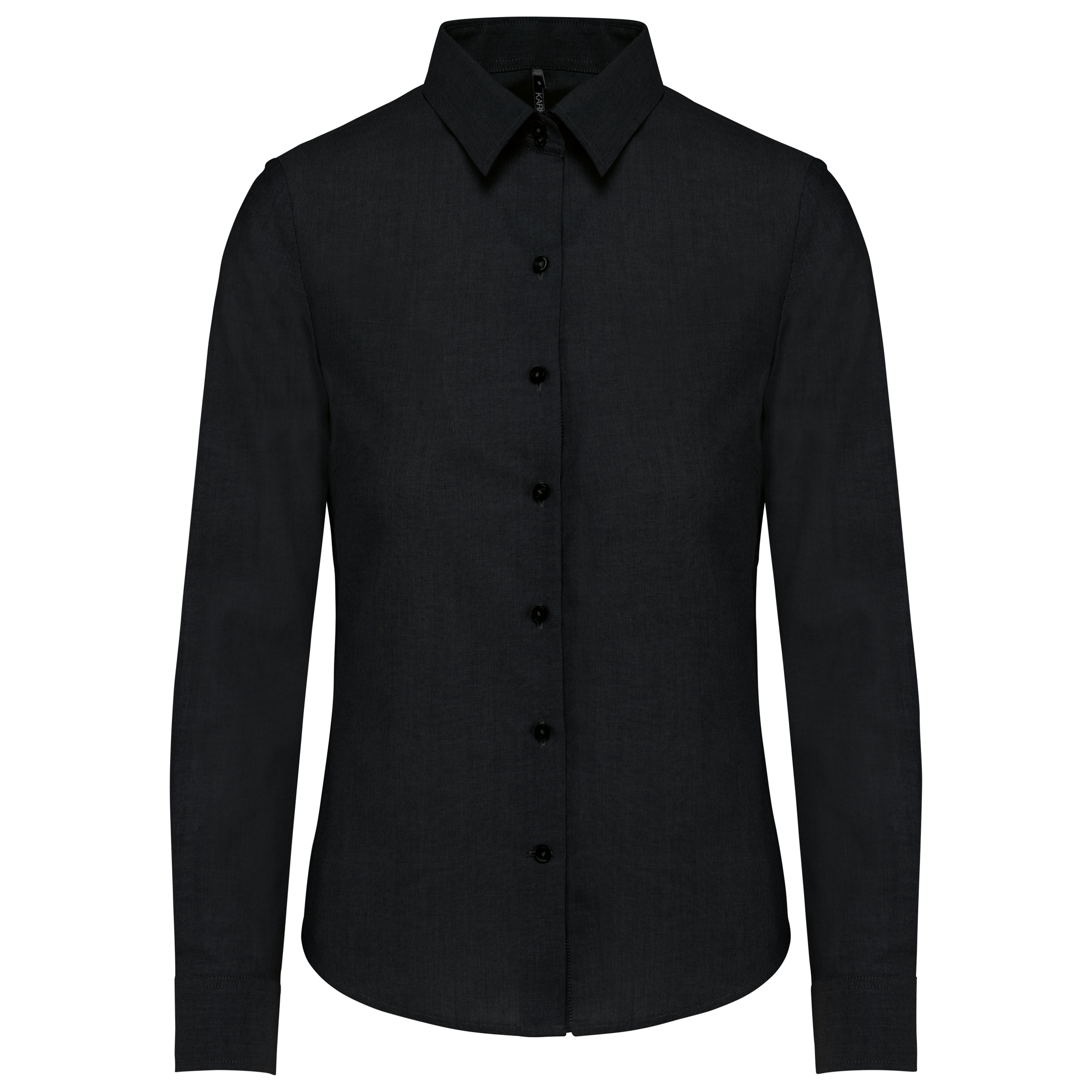 Camisa de senhora manga comprida em Oxford de tratamento fácil - Preto