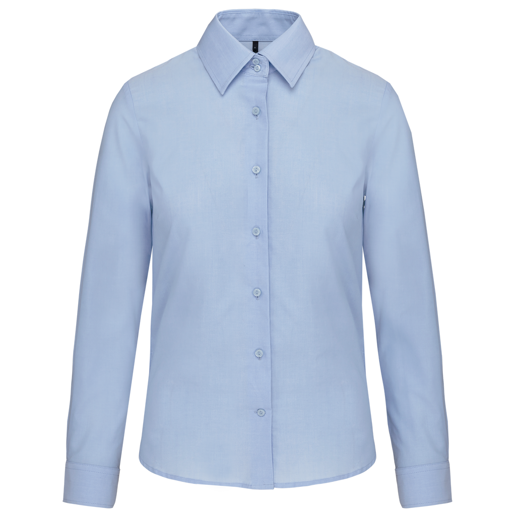 Camisa de senhora manga comprida em Oxford de tratamento fácil - Azul oxford