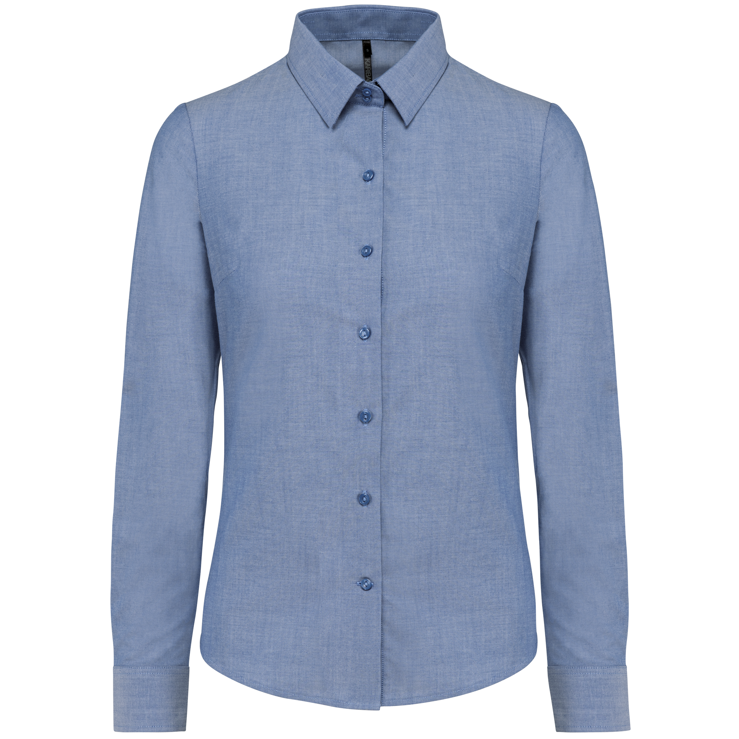 Camisa de senhora manga comprida em Oxford de tratamento fácil - Azul cobalto oxford