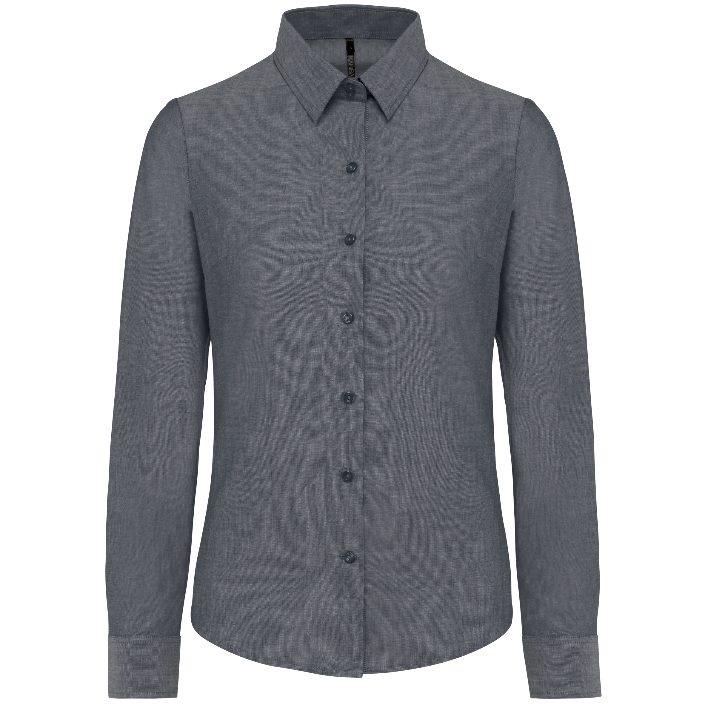 Camisa de senhora manga comprida em Oxford de tratamento fácil - Azul marinho sombra oxford