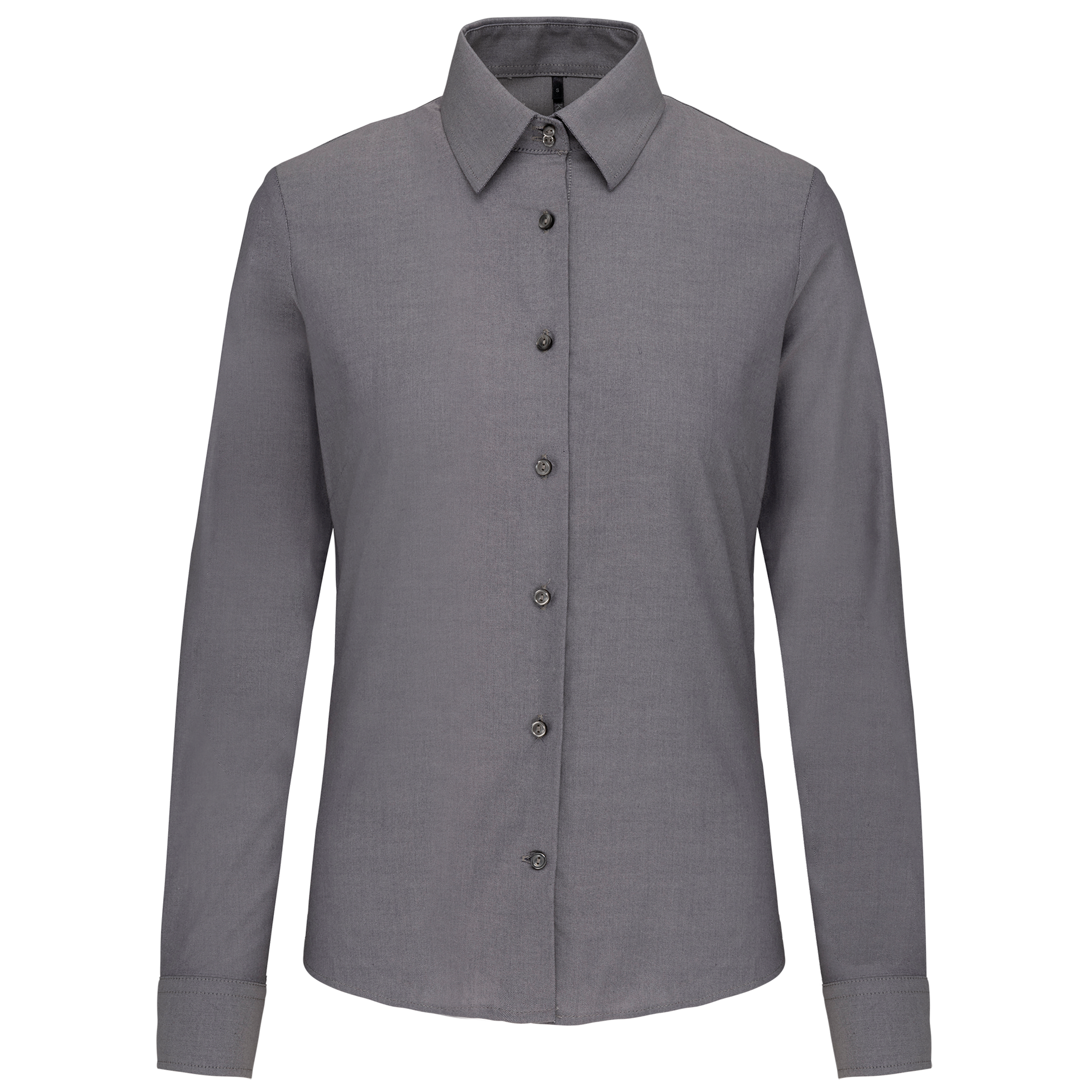 Camisa de senhora manga comprida em Oxford de tratamento fácil - Prateado oxford