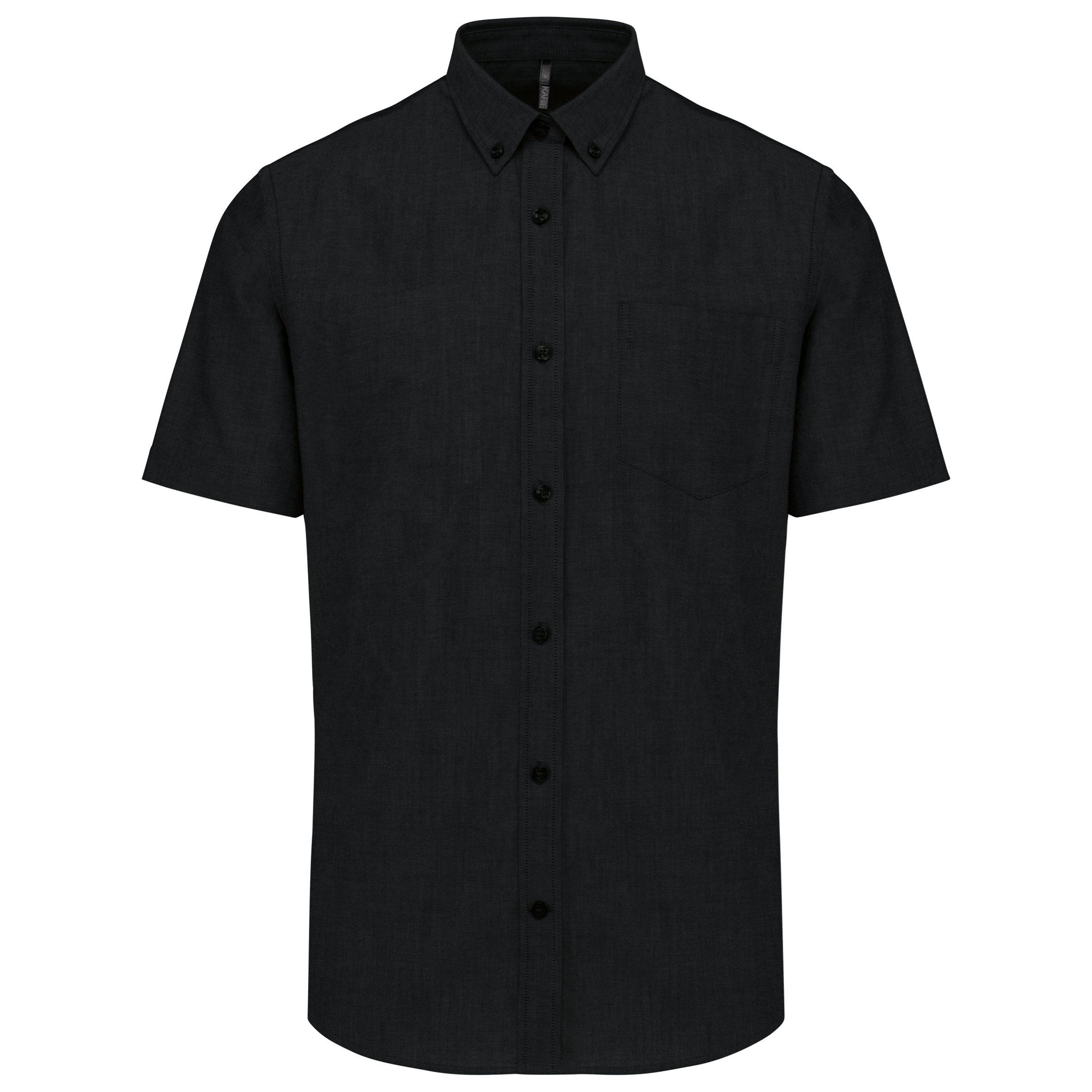 Camisa manga curta em Oxford de tratamento fácil - Preto