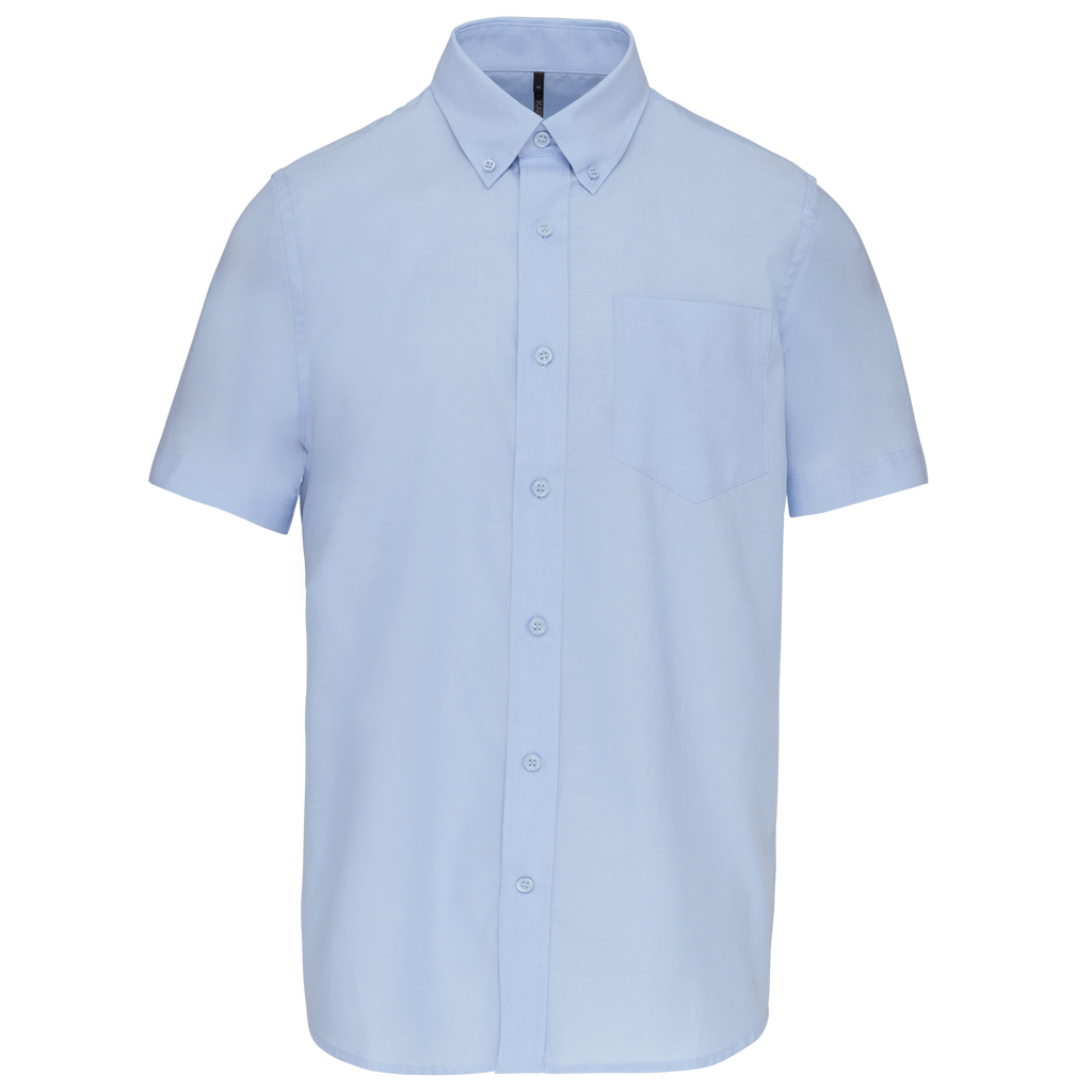 Camisa manga curta em Oxford de tratamento fácil - Azul oxford