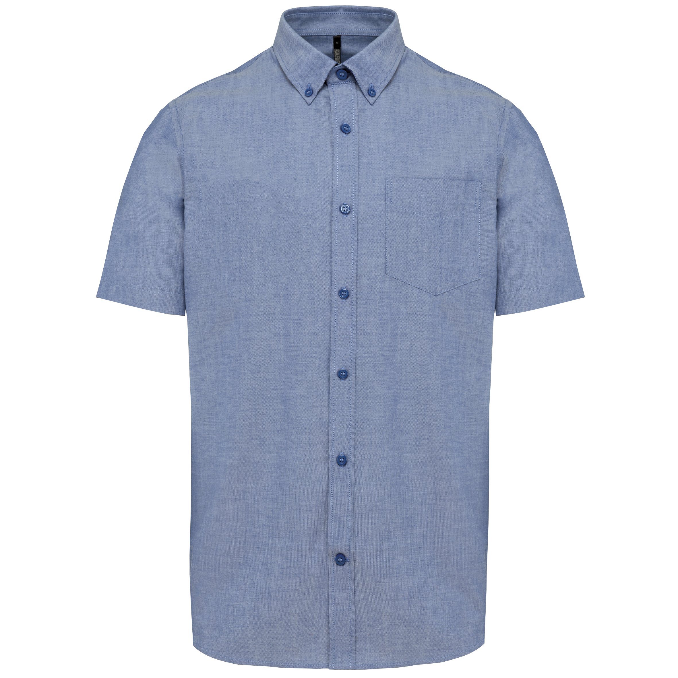 Camisa manga curta em Oxford de tratamento fácil - Azul cobalto oxford