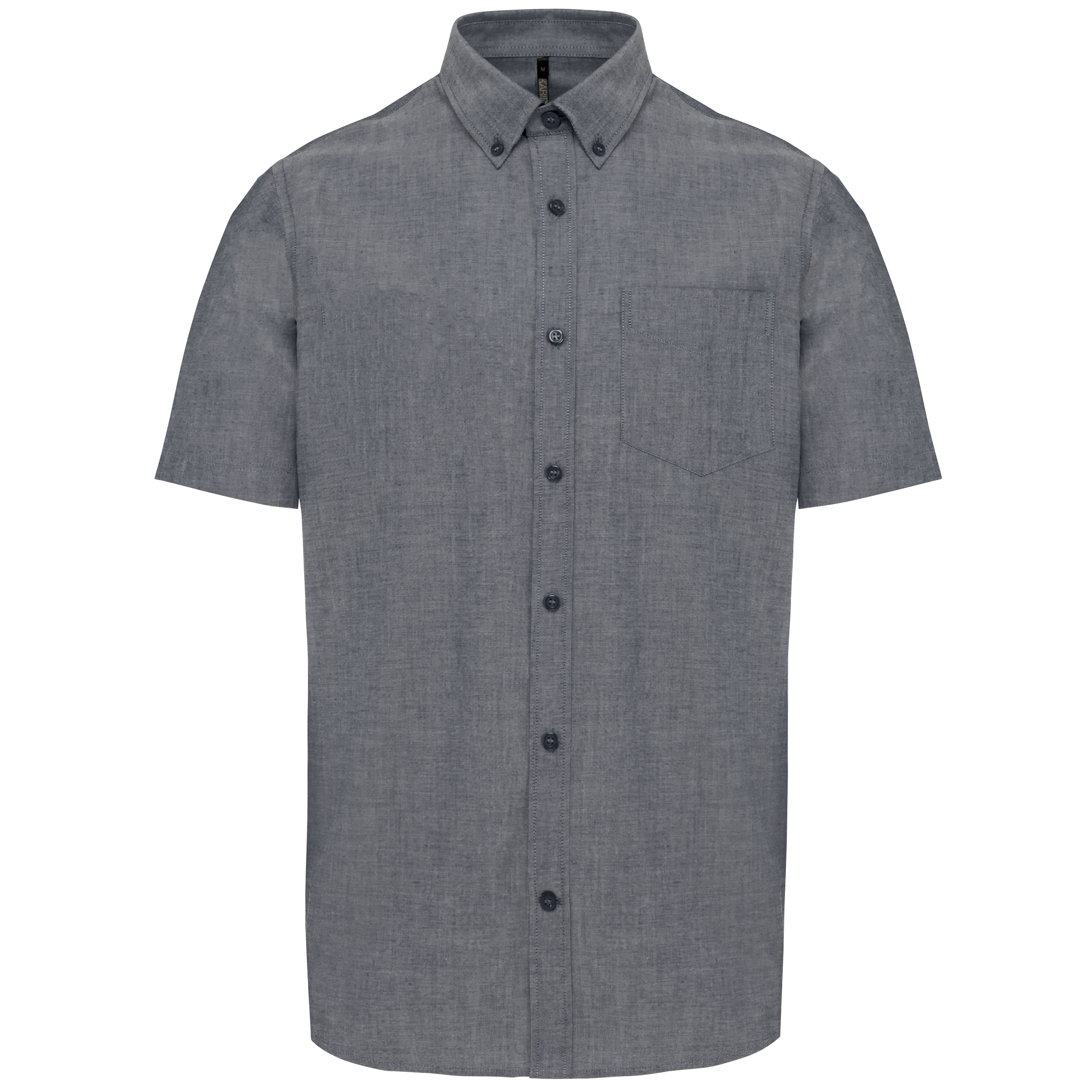Camisa manga curta em Oxford de tratamento fácil - Azul marinho sombra oxford