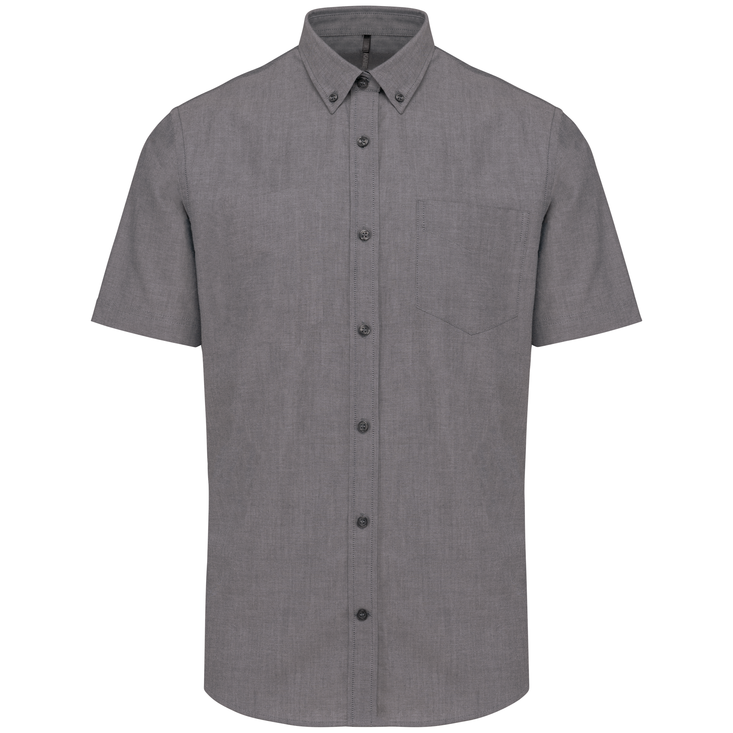 Camisa manga curta em Oxford de tratamento fácil - Prateado oxford