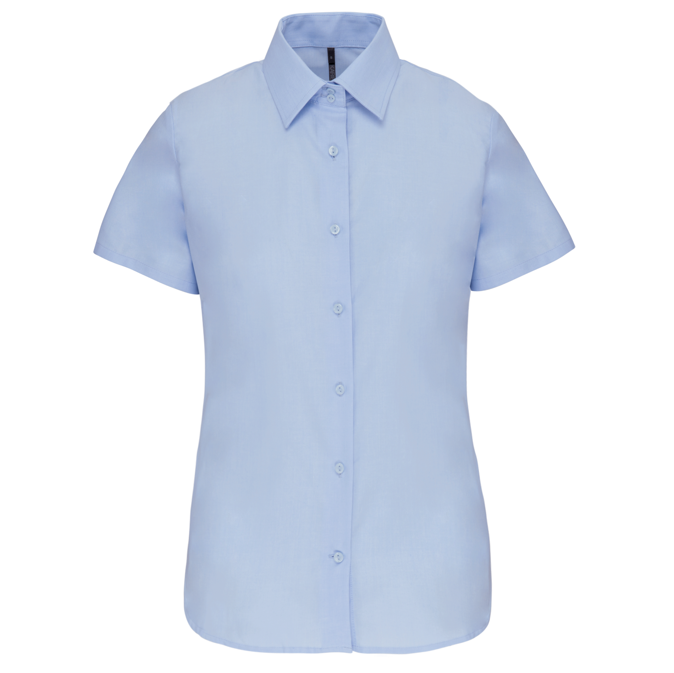 Camisa de senhora manga curta em Oxford tratamento fácil - Azul oxford