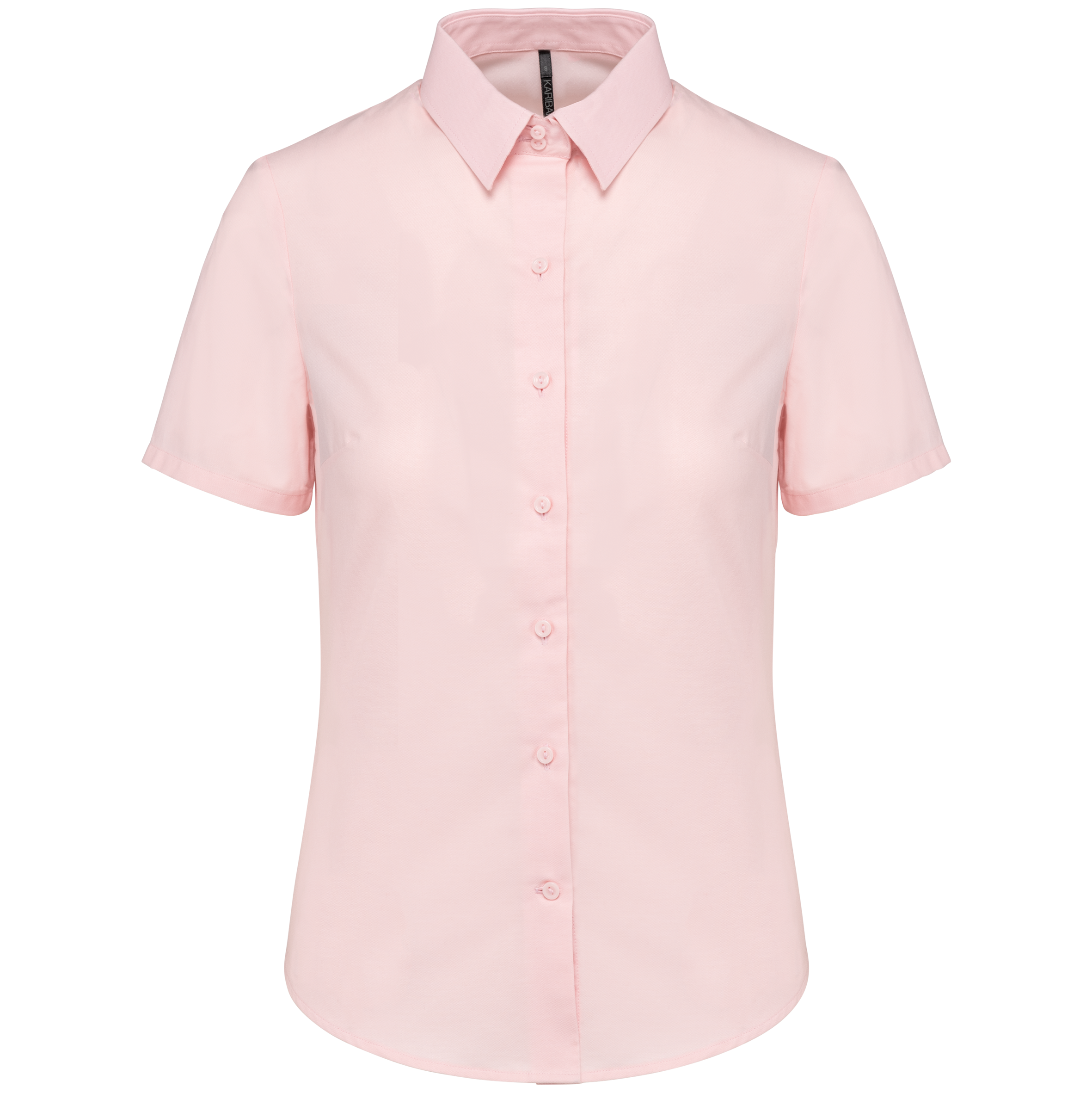 Camisa de senhora manga curta em Oxford tratamento fácil - Oxford rosa claro
