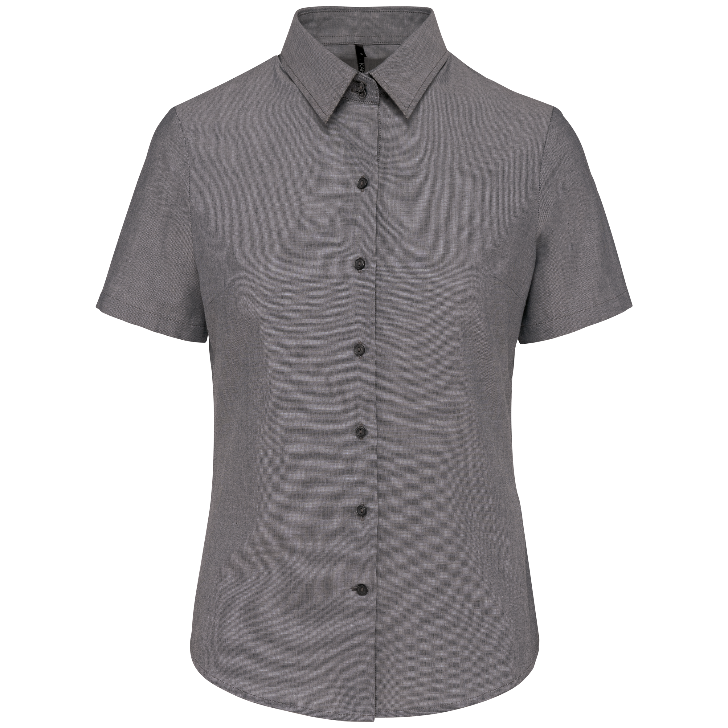 Camisa de senhora manga curta em Oxford tratamento fácil - Prateado oxford