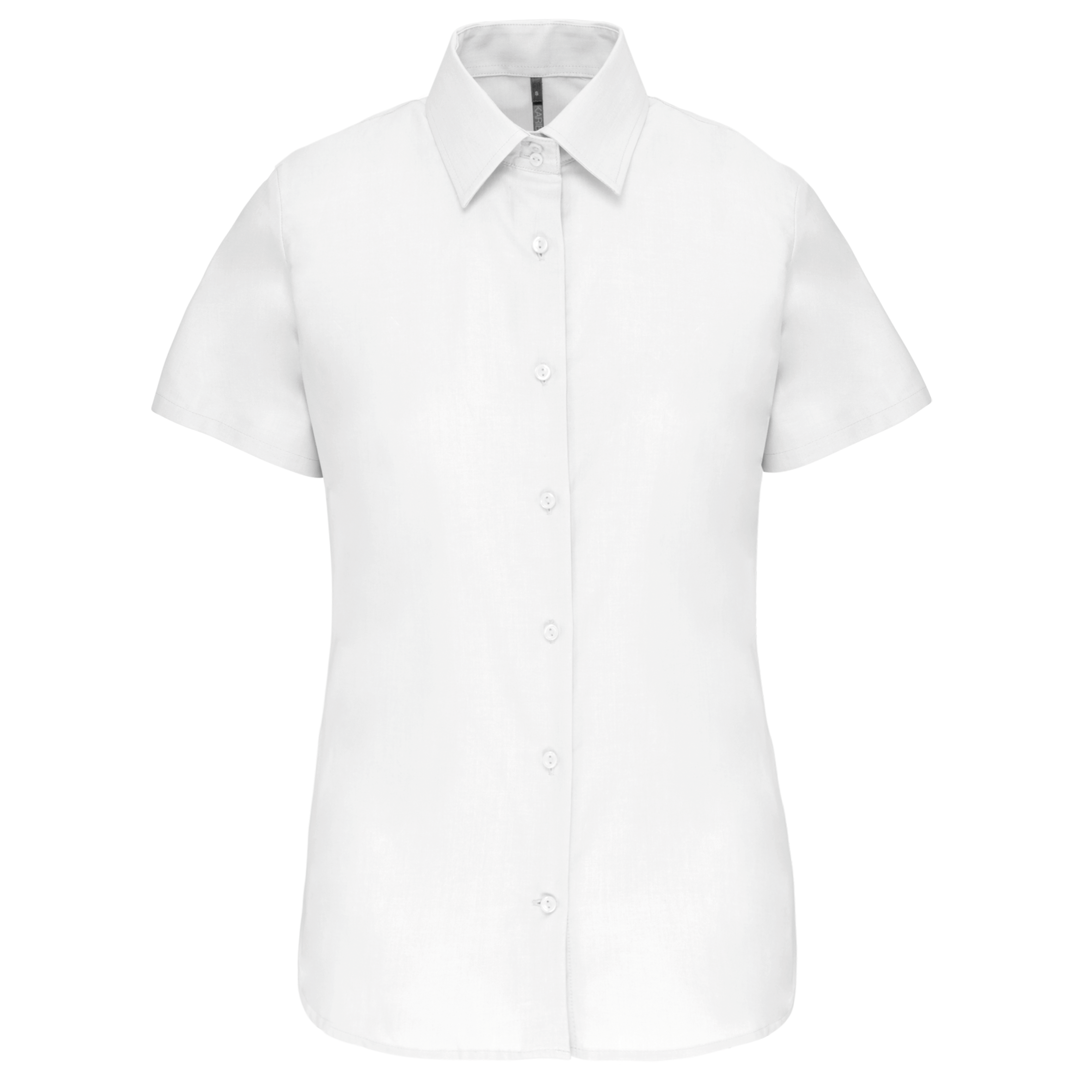 Camisa de senhora manga curta em Oxford tratamento fácil - Branco