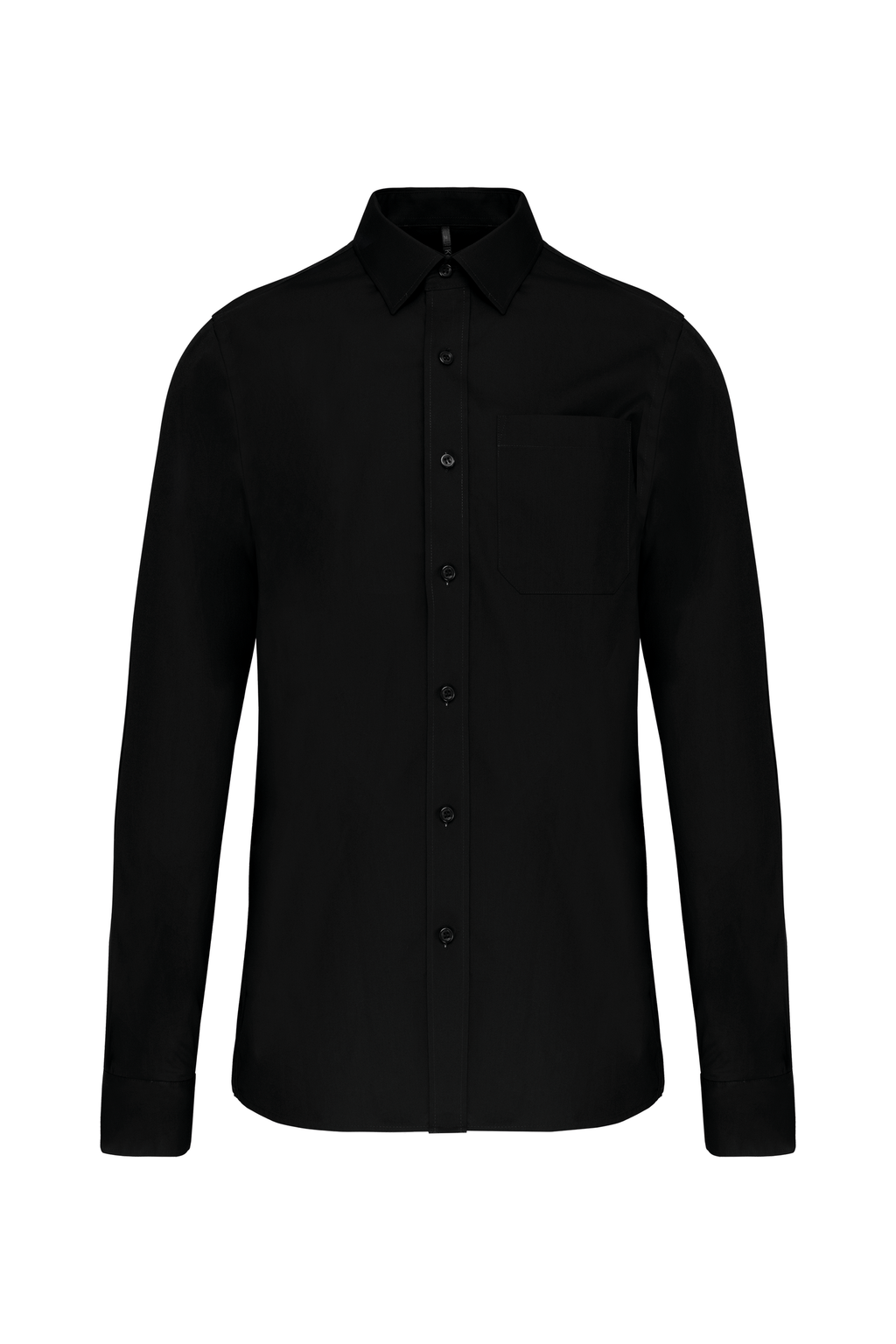 Camisa manga comprida em popeline de tratamento fácil - Preto