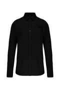 Camisa manga comprida em popeline de tratamento fácil - Preto