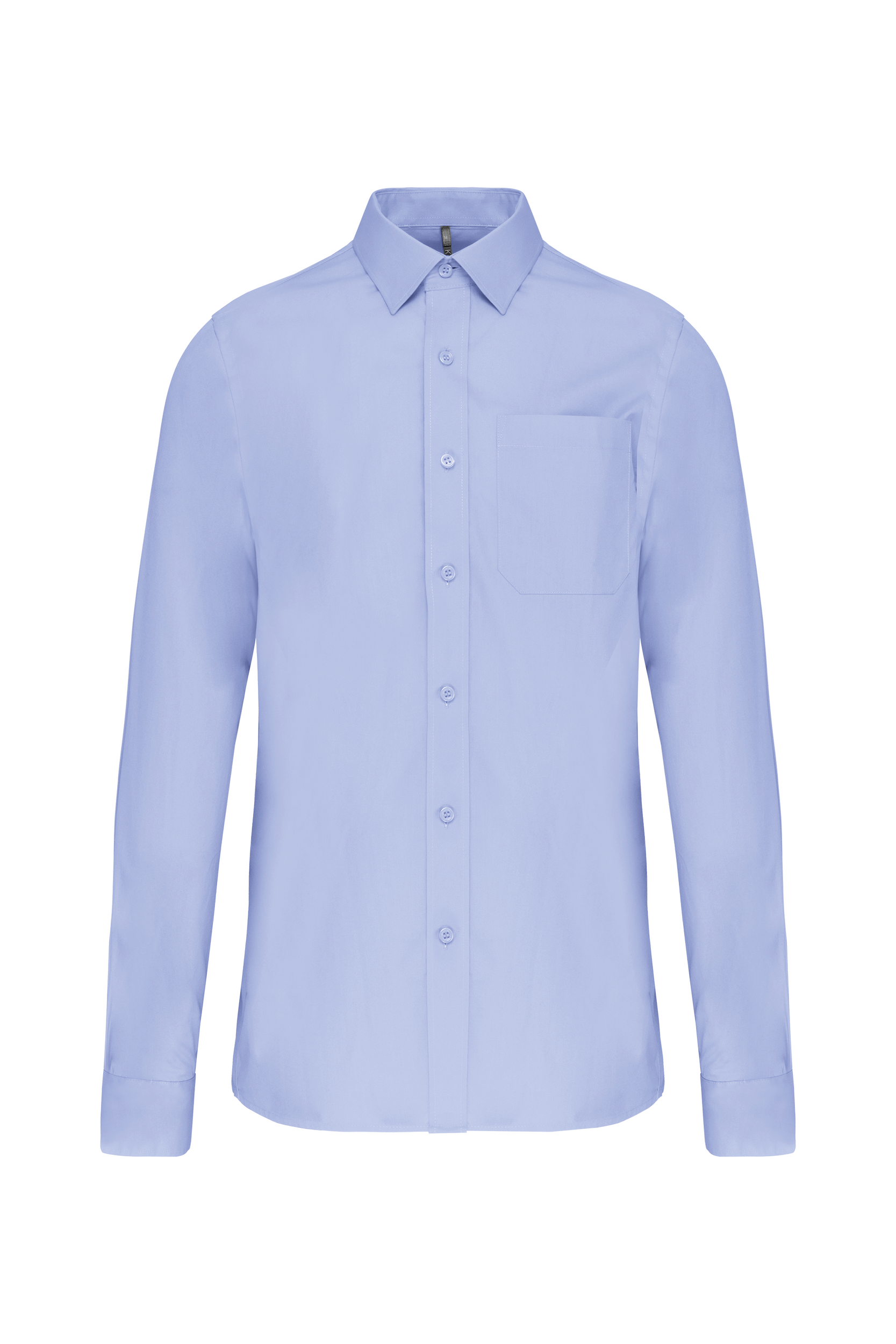 Camisa manga comprida em popeline de tratamento fácil - Azul céu vivo