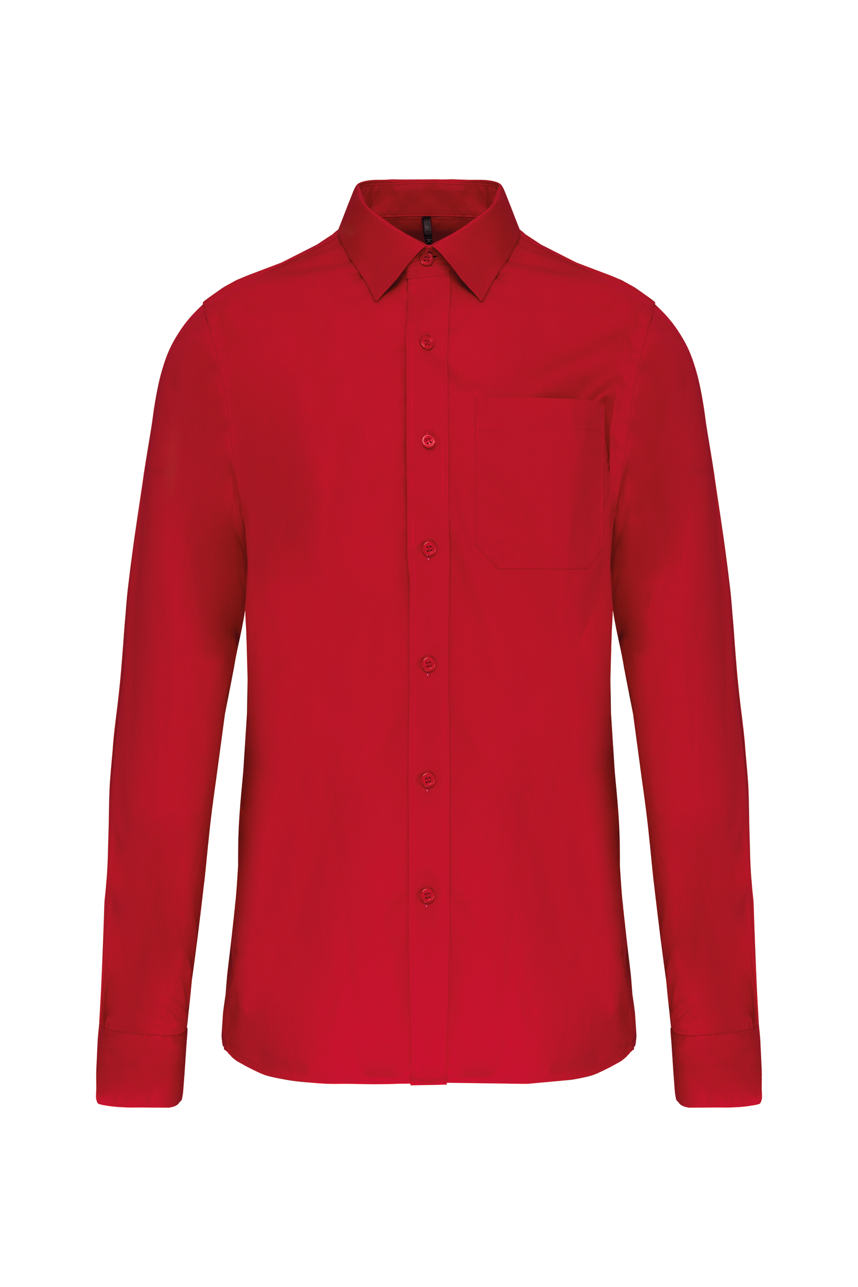 Camisa manga comprida em popeline de tratamento fácil - Vermelho clássico