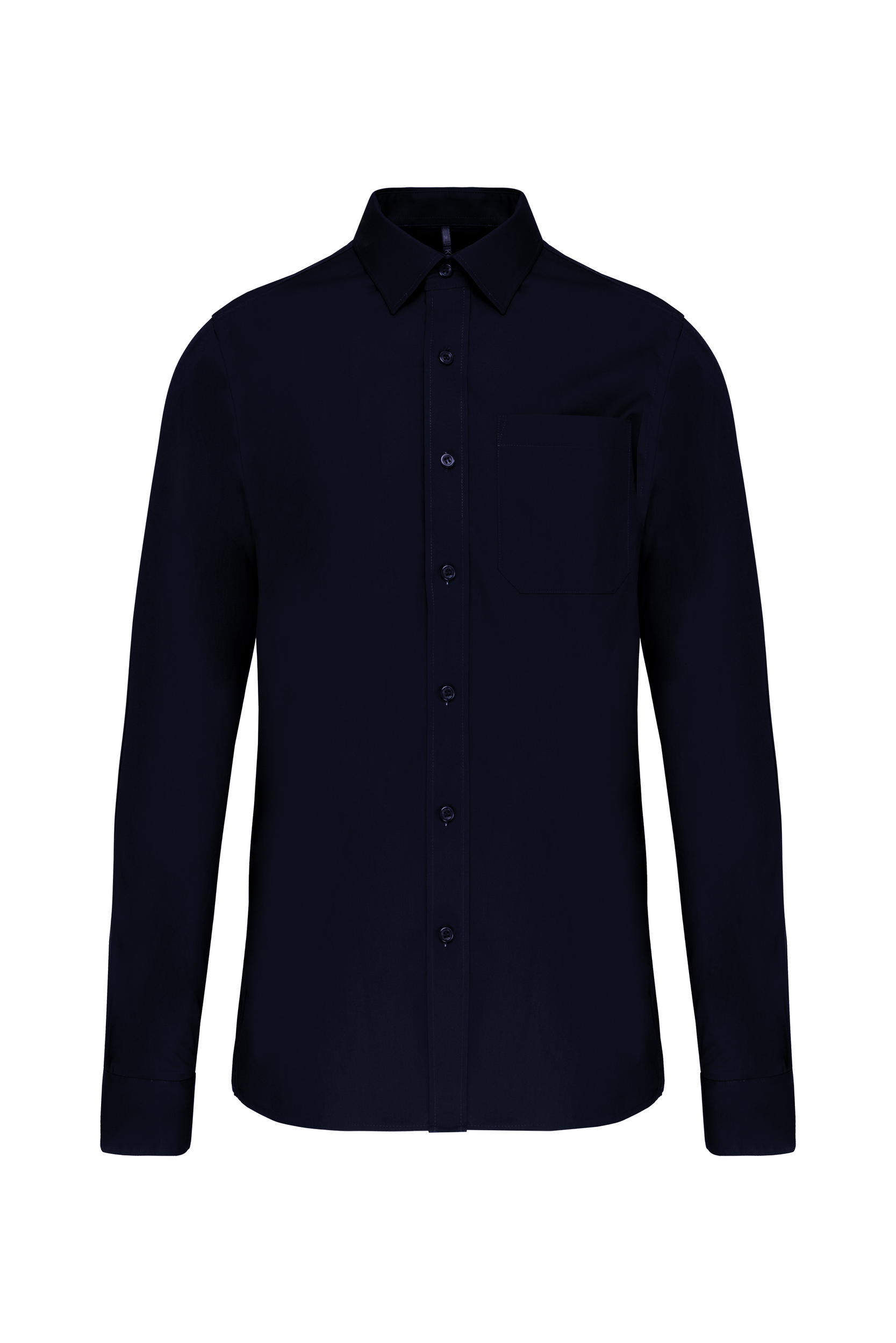 Camisa manga comprida em popeline de tratamento fácil - Azul marinho