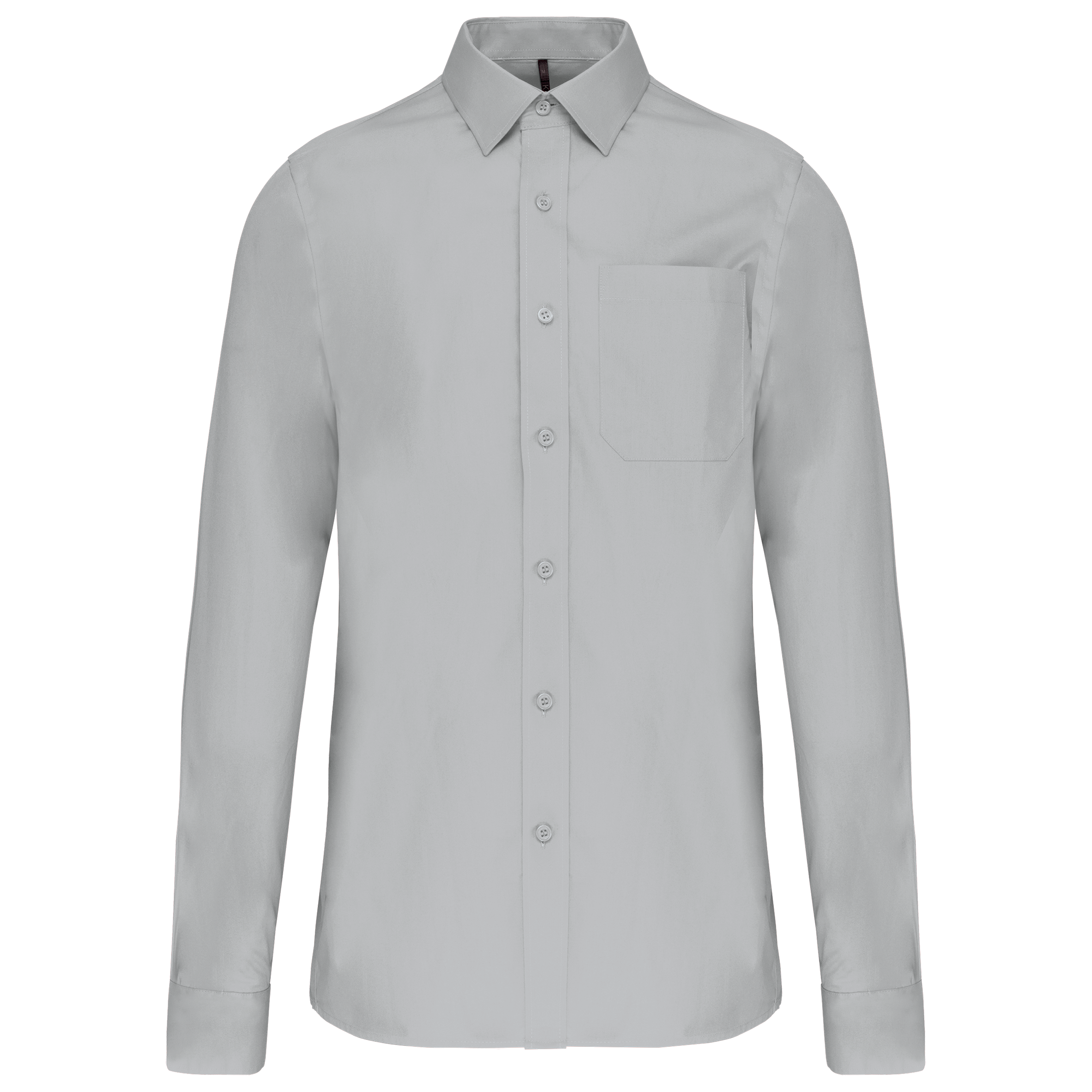 Camisa manga comprida em popeline de tratamento fácil - Cinzento neve