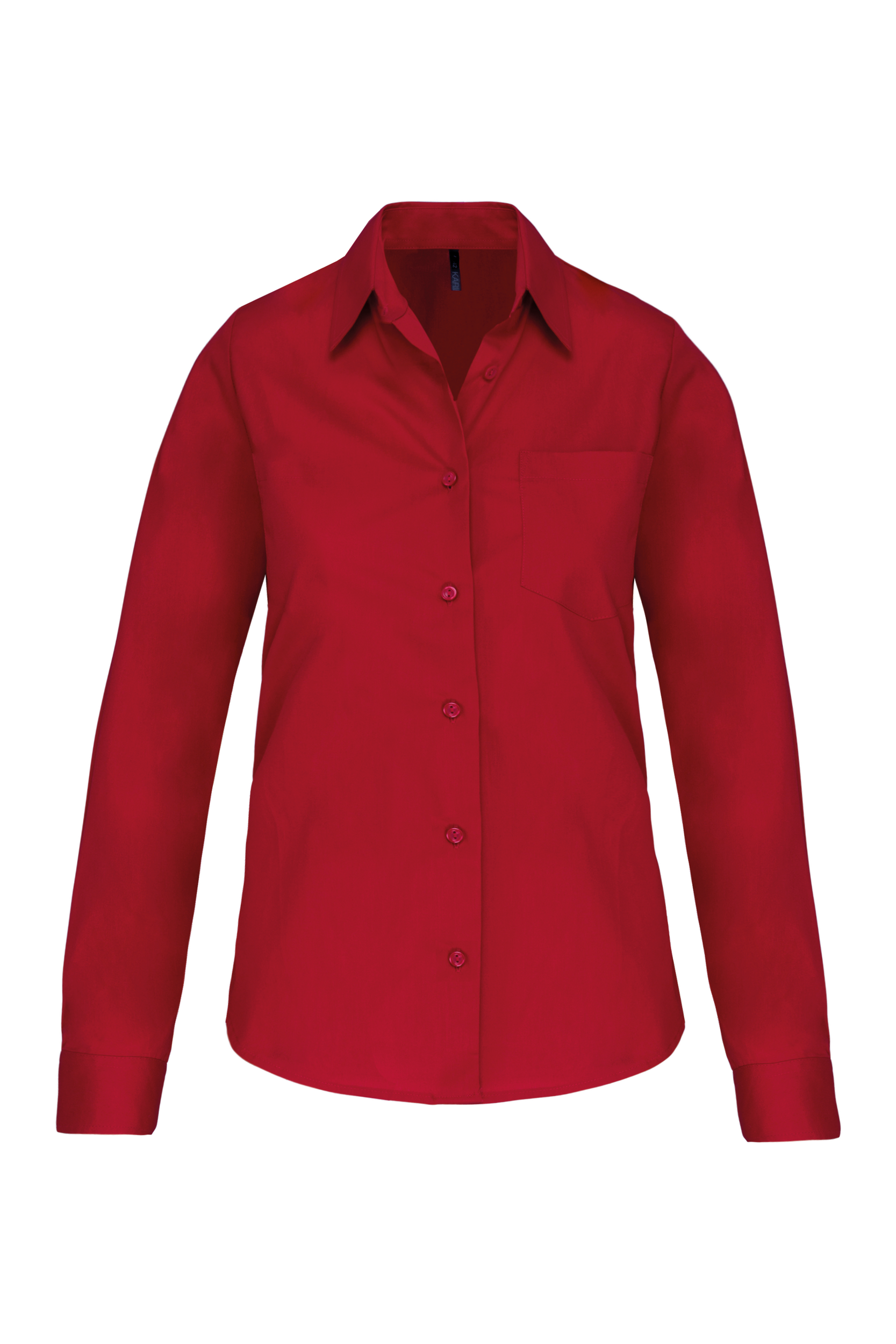 Camisa de senhora de manga comprida em popeline tratamento fácil - Vermelho clássico