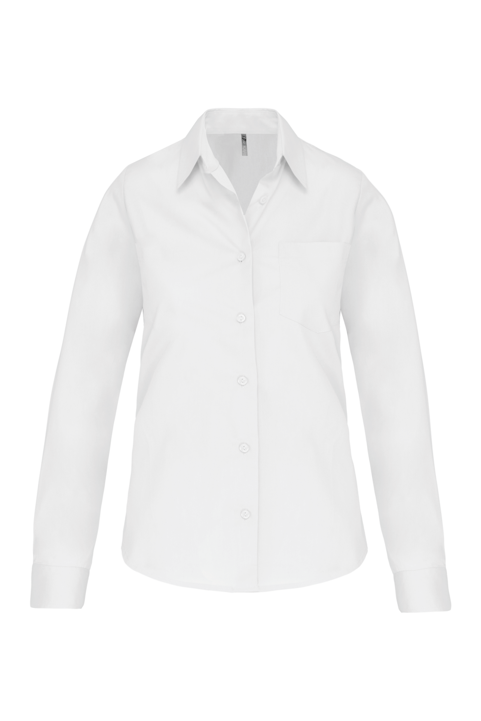 Camisa de senhora de manga comprida em popeline tratamento fácil - Branco
