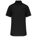 Camisa de manga curta em popeline tratamento fácil - Preto