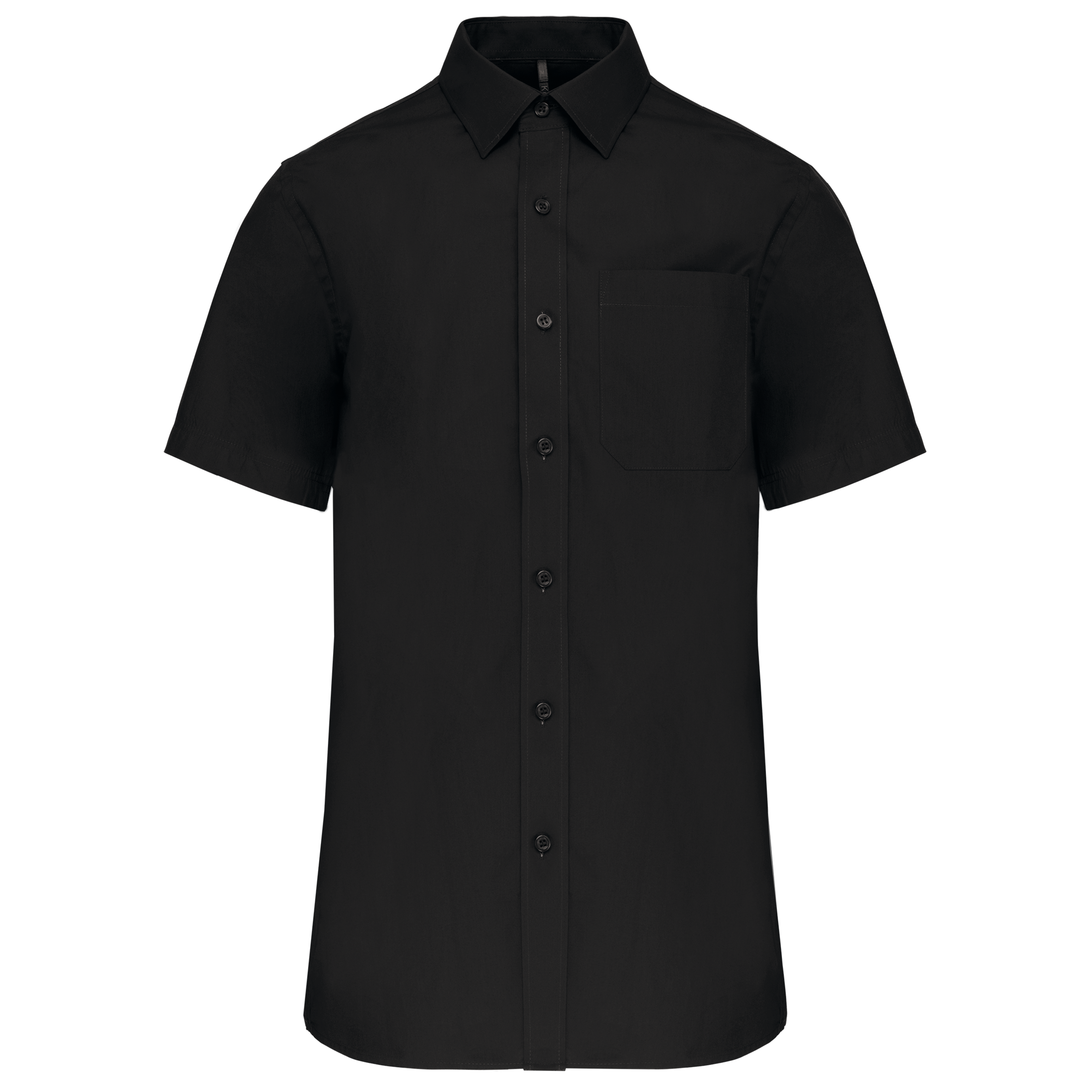 Camisa de manga curta em popeline tratamento fácil - Preto