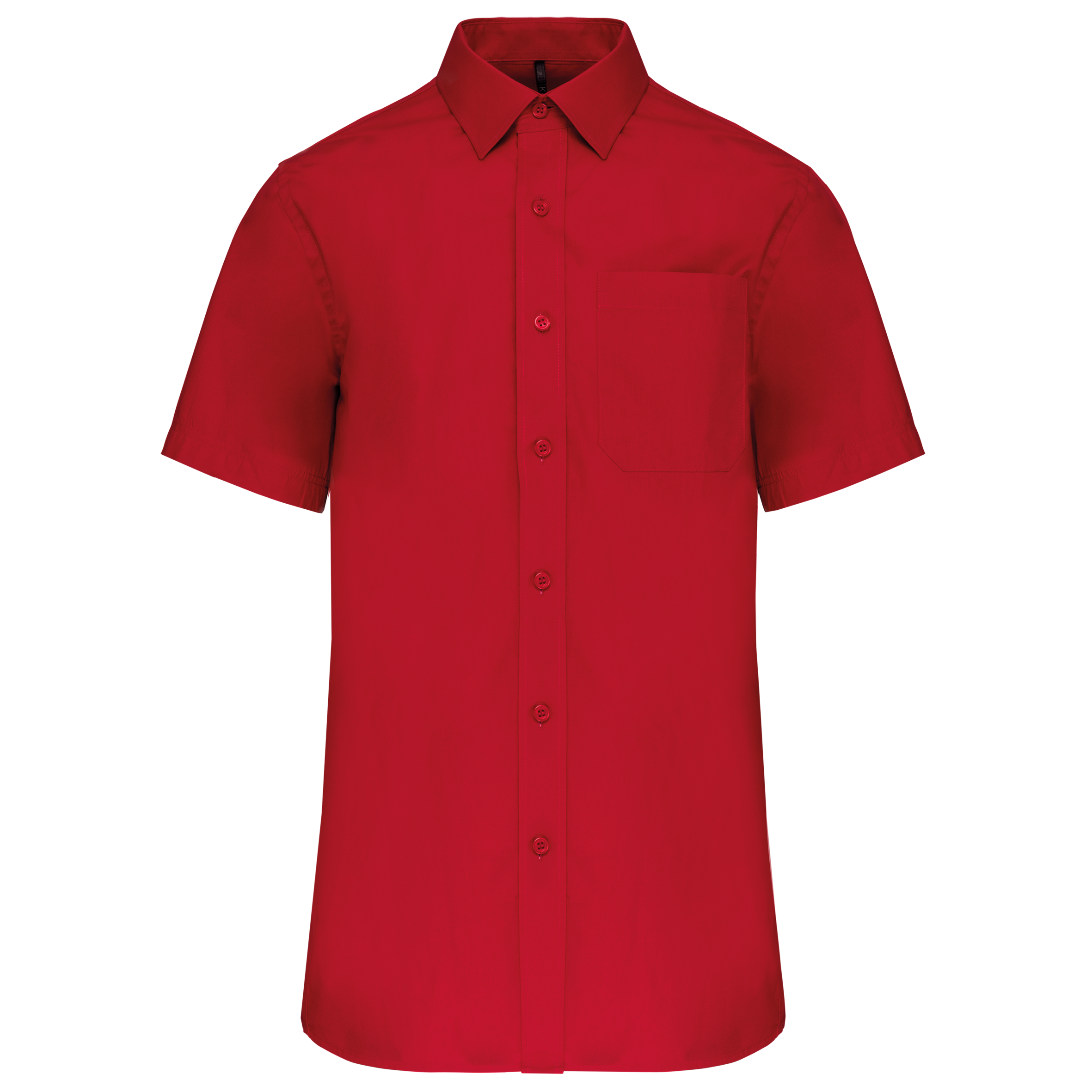 Camisa de manga curta em popeline tratamento fácil - Vermelho clássico