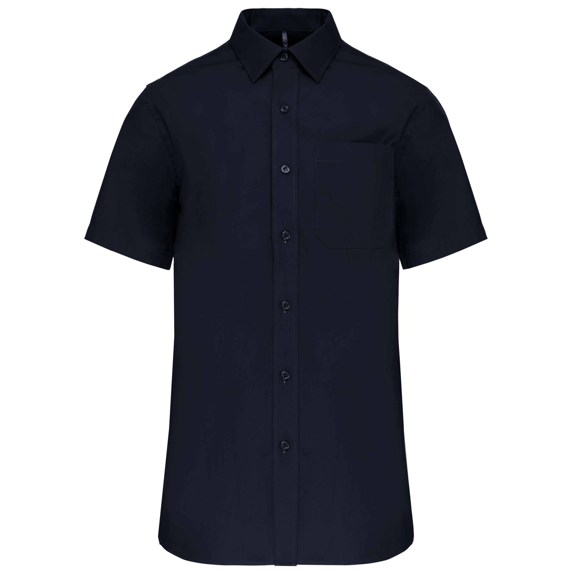 Camisa de manga curta em popeline tratamento fácil - Azul marinho