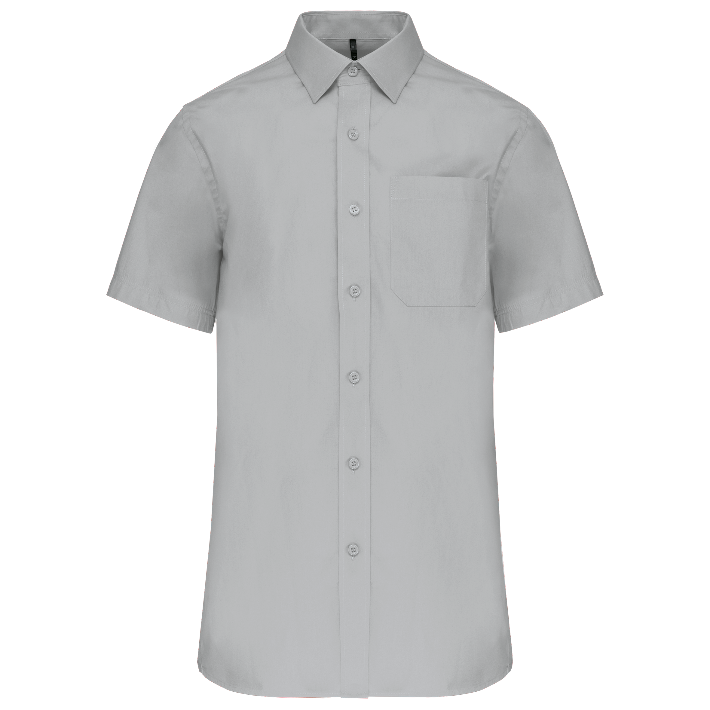 Camisa de manga curta em popeline tratamento fácil - Cinzento neve