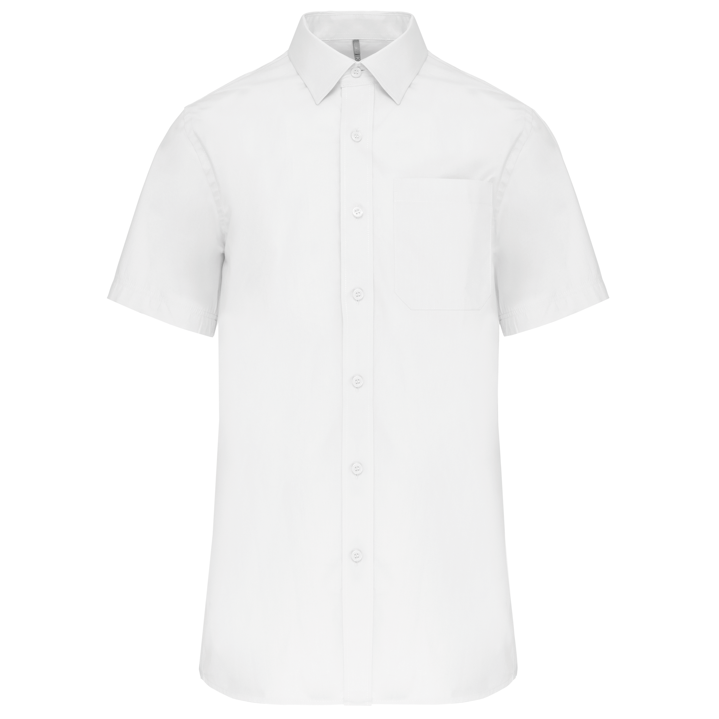 Camisa de manga curta em popeline tratamento fácil - Branco