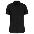 Camisa de senhora manga curta em popeline tratamento fácil - Preto