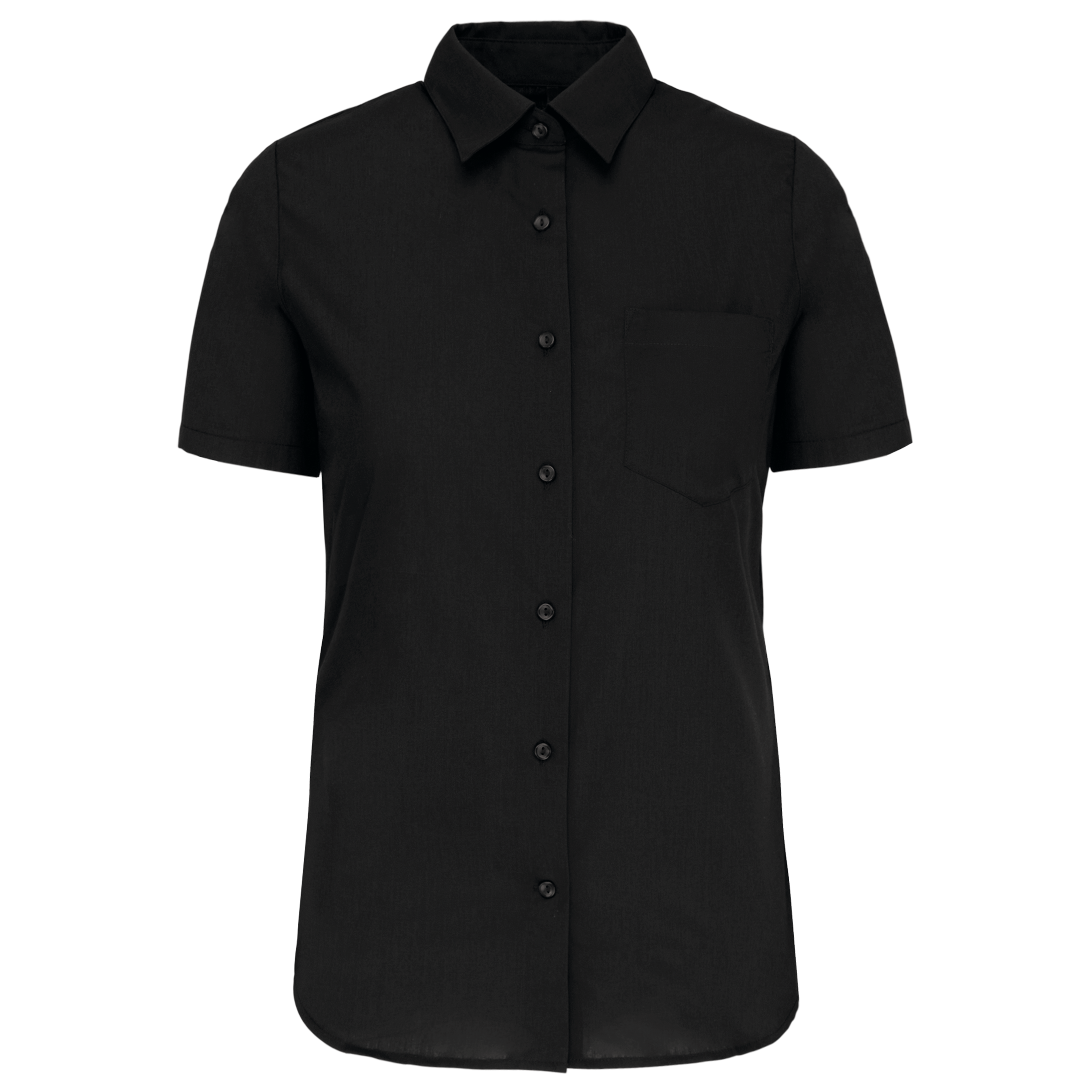 Camisa de senhora manga curta em popeline tratamento fácil - Preto