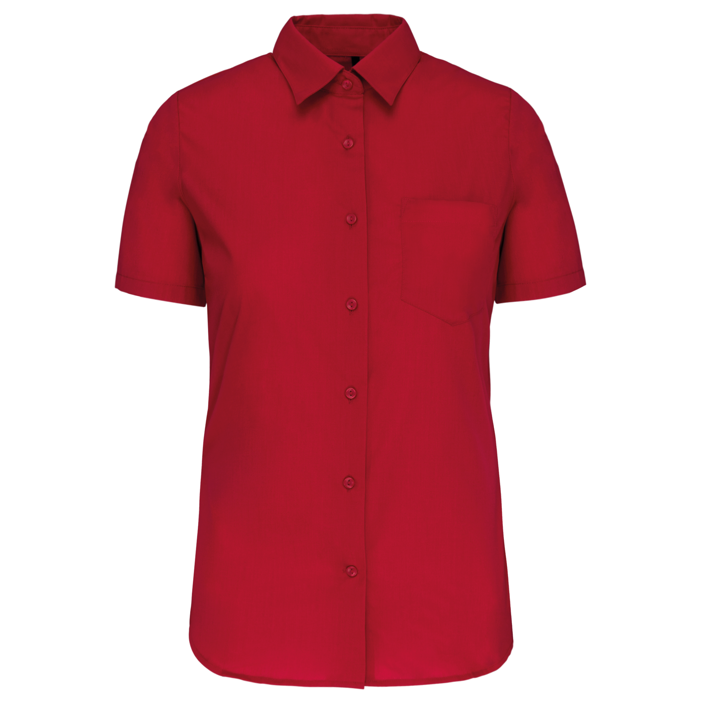 Camisa de senhora manga curta em popeline tratamento fácil - Vermelho clássico