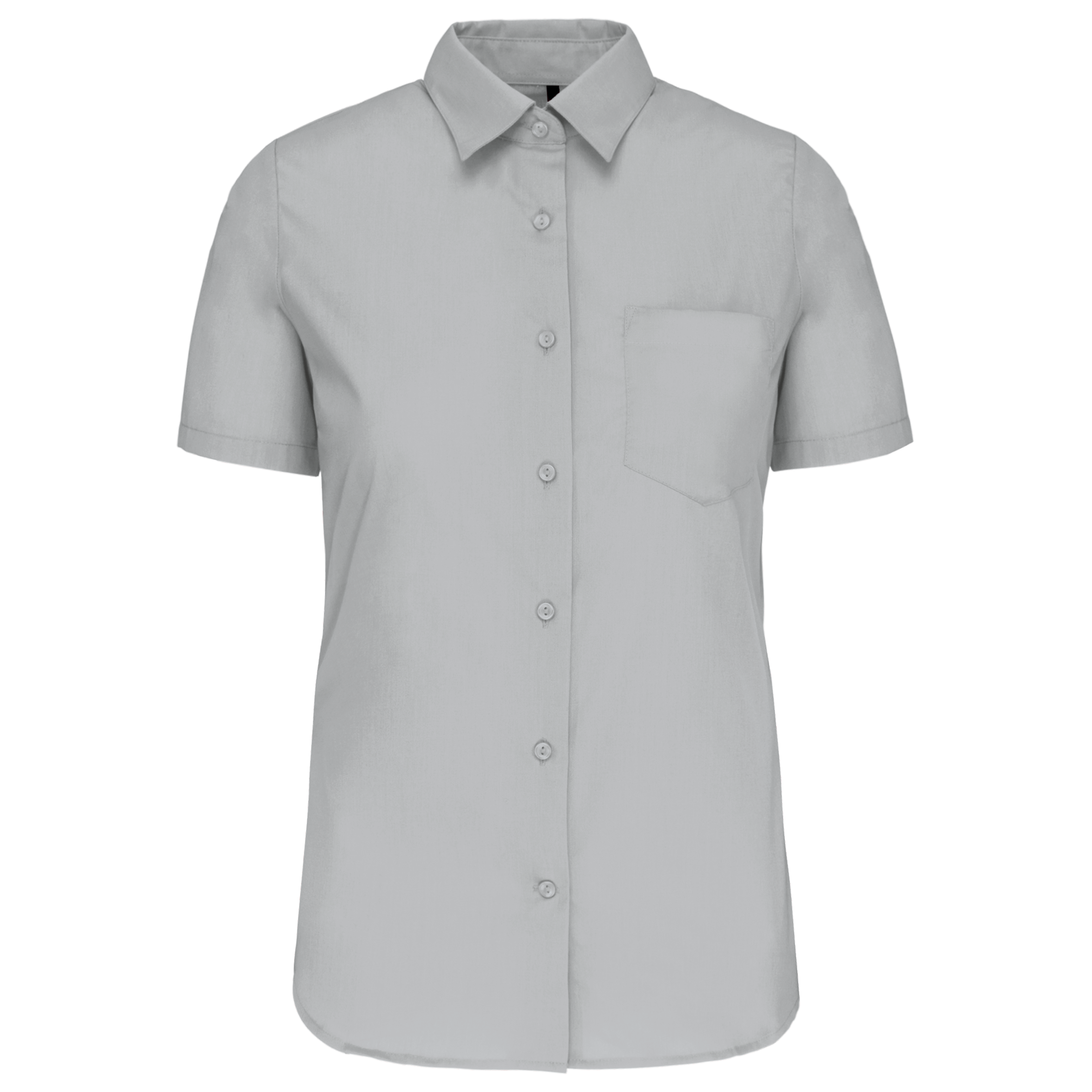 Camisa de senhora manga curta em popeline tratamento fácil - Cinzento neve