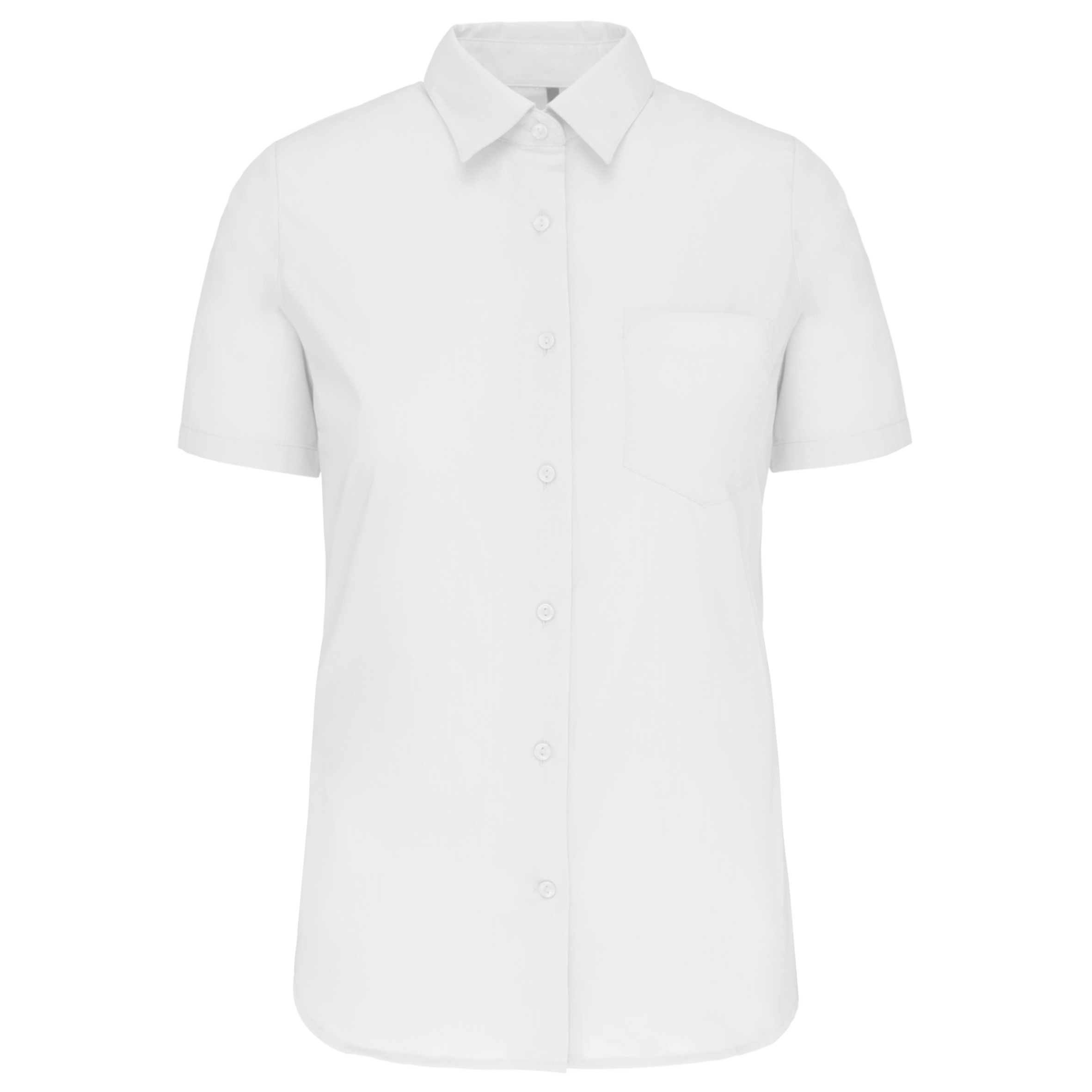 Camisa de senhora manga curta em popeline tratamento fácil - Branco