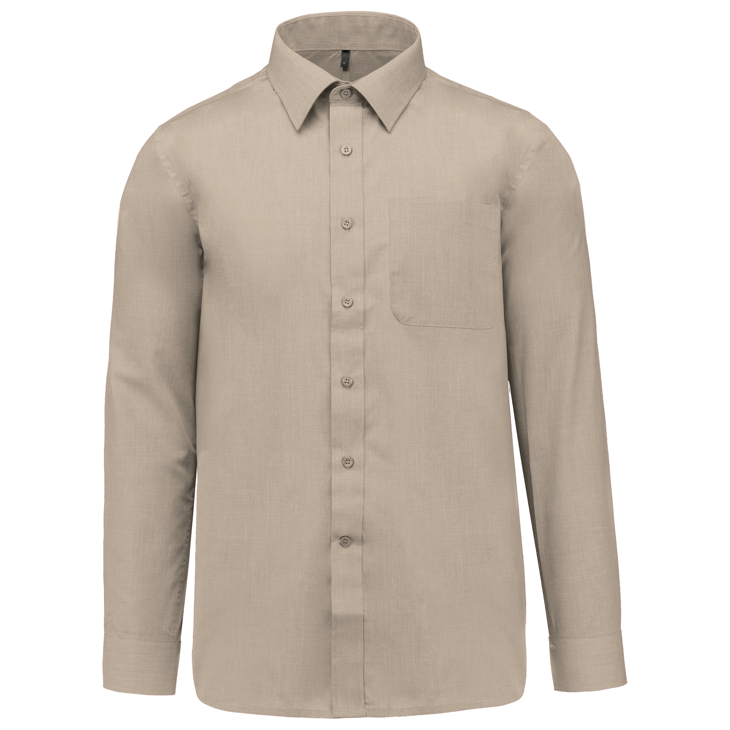 Camisa popeline poliéster / algodão de tratamento fácil - Bege