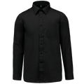 Camisa popeline poliéster / algodão de tratamento fácil - Preto