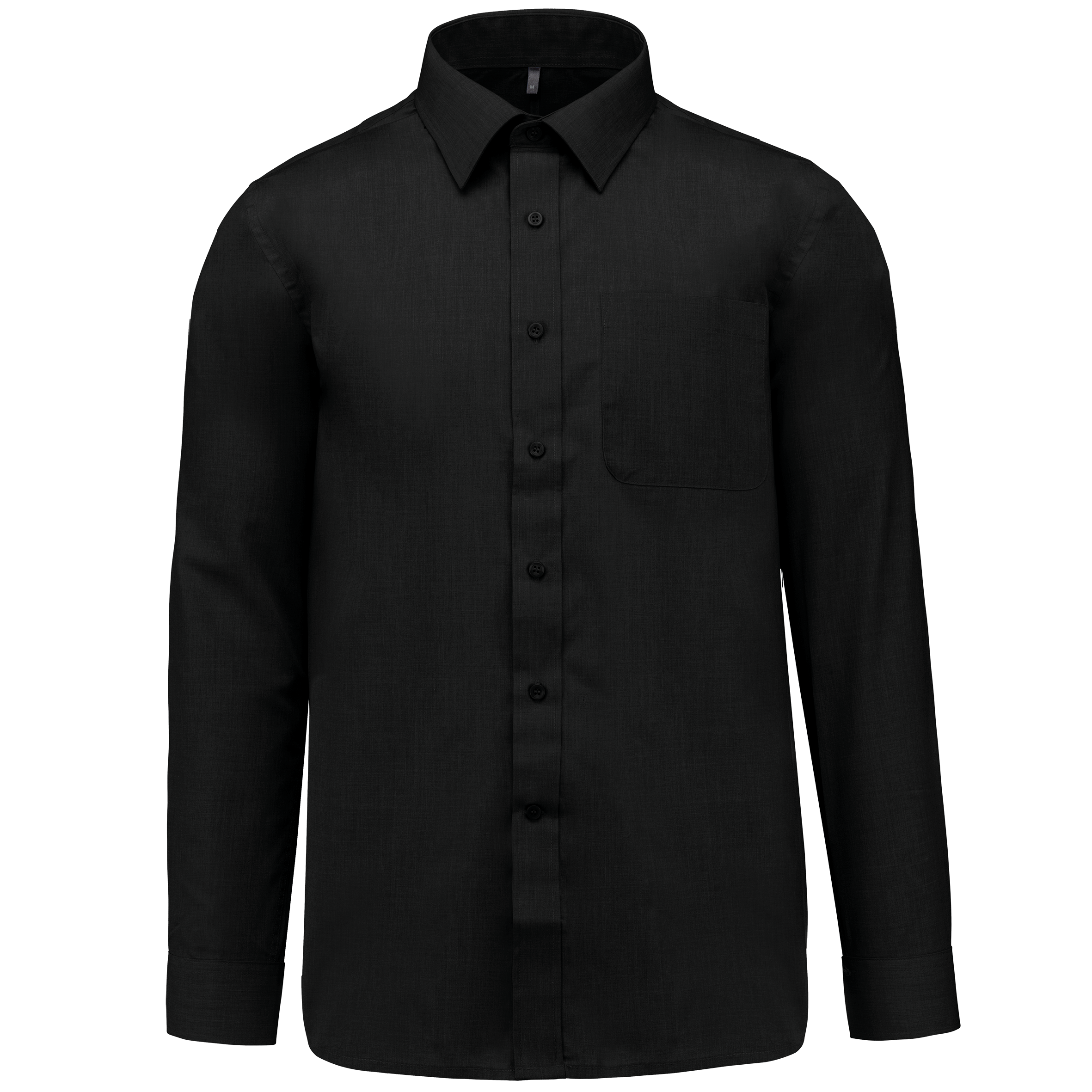Camisa popeline poliéster / algodão de tratamento fácil - Preto