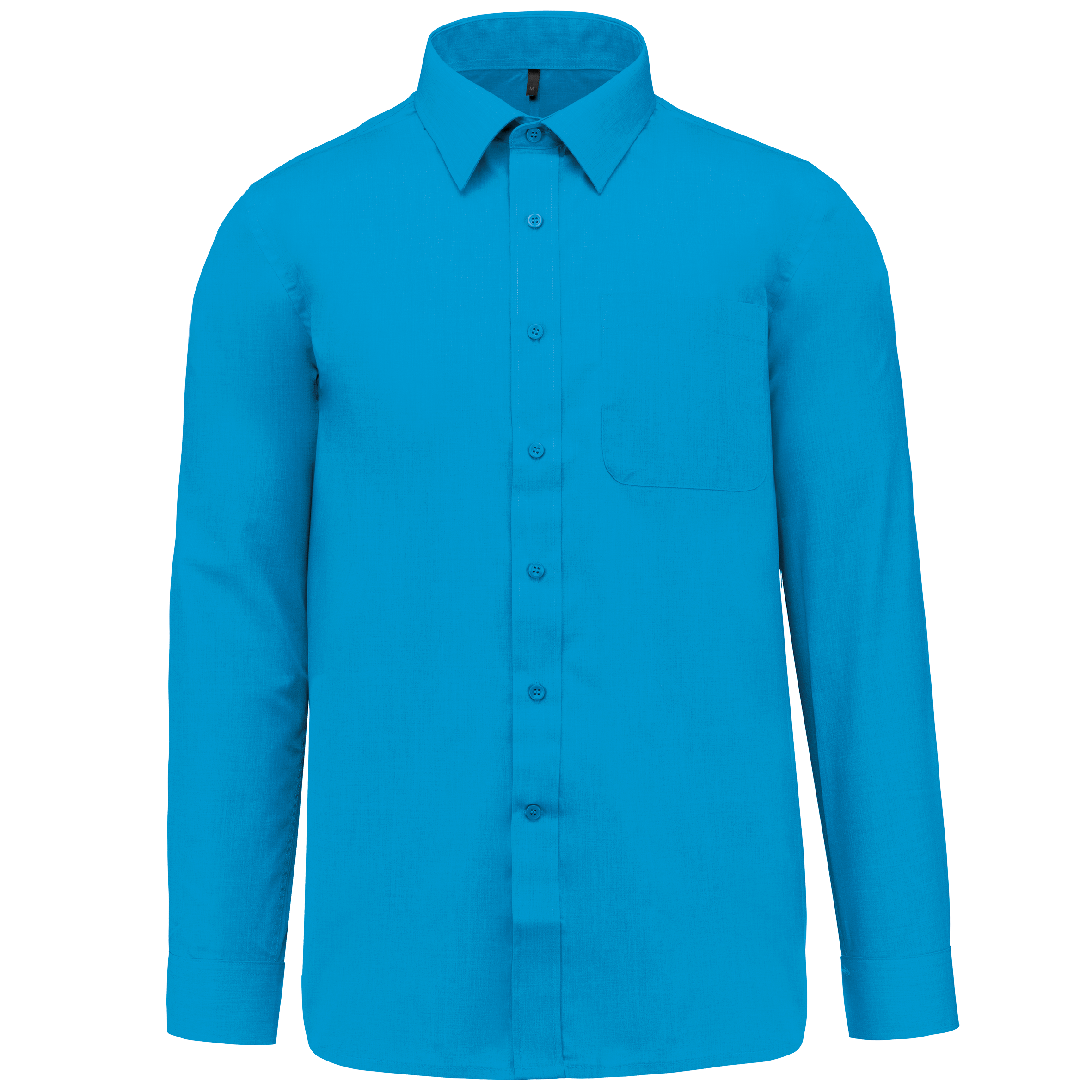 Camisa popeline poliéster / algodão de tratamento fácil - Turquesa viva