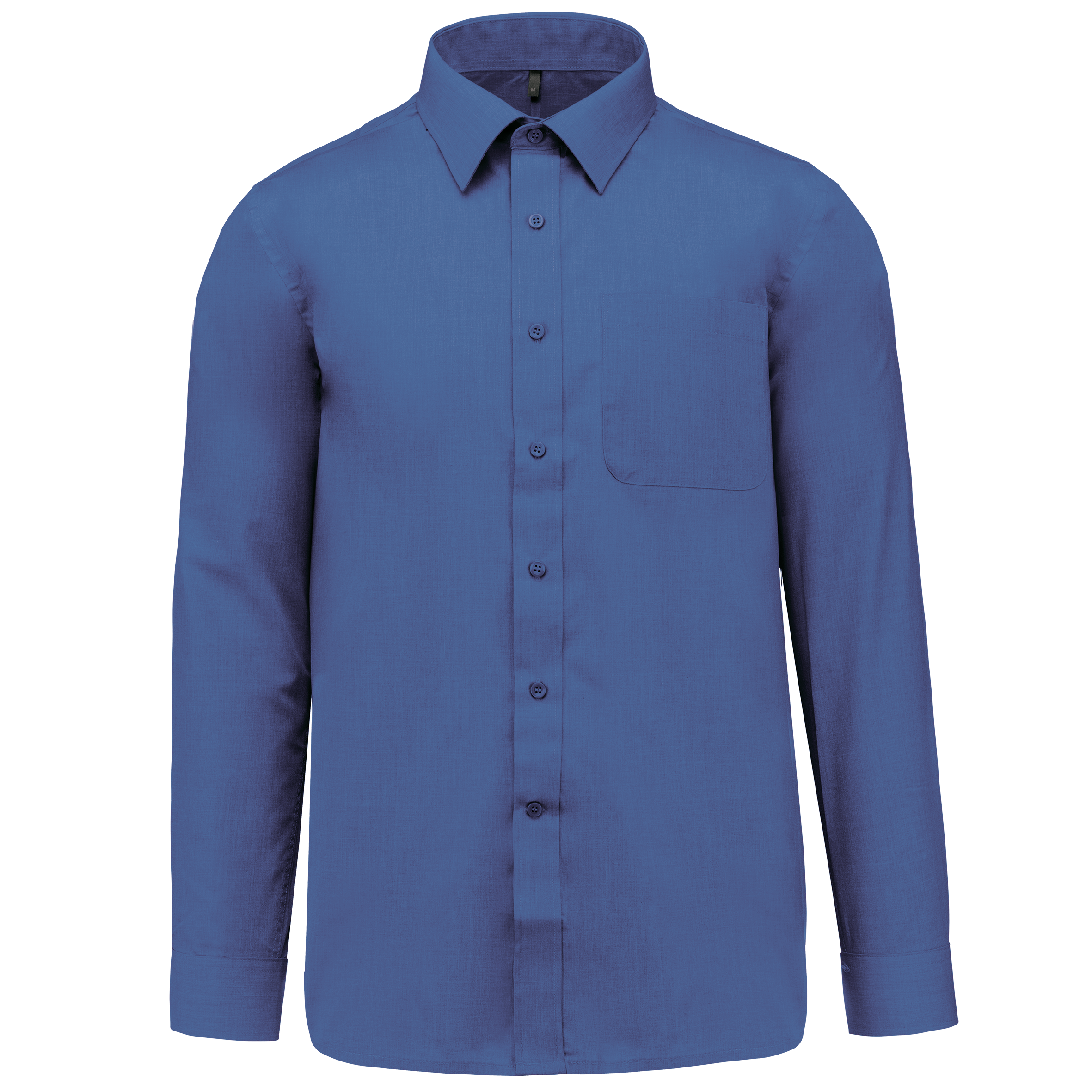 Camisa popeline poliéster / algodão de tratamento fácil - Azul cobalto