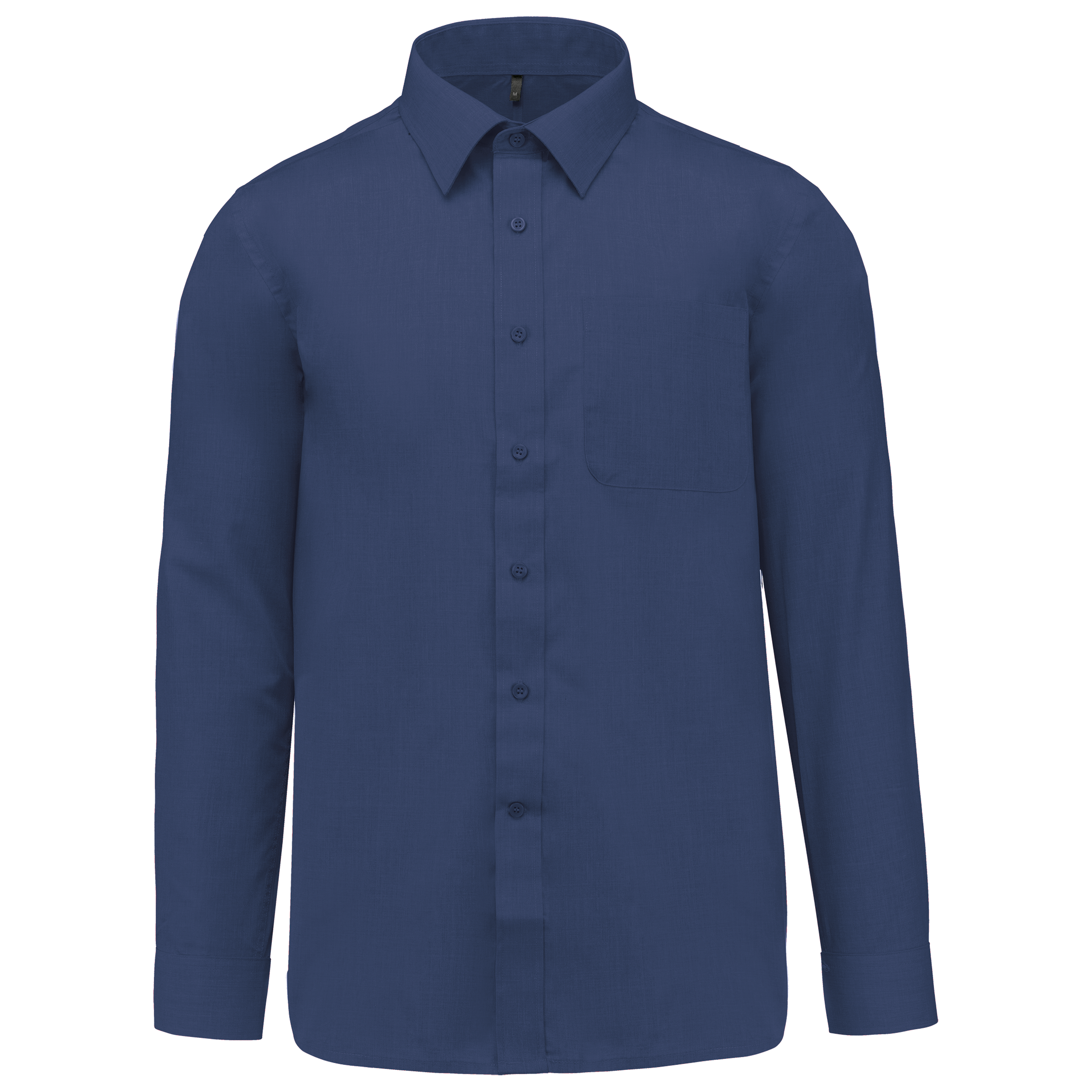 Camisa popeline poliéster / algodão de tratamento fácil - Azul profundo
