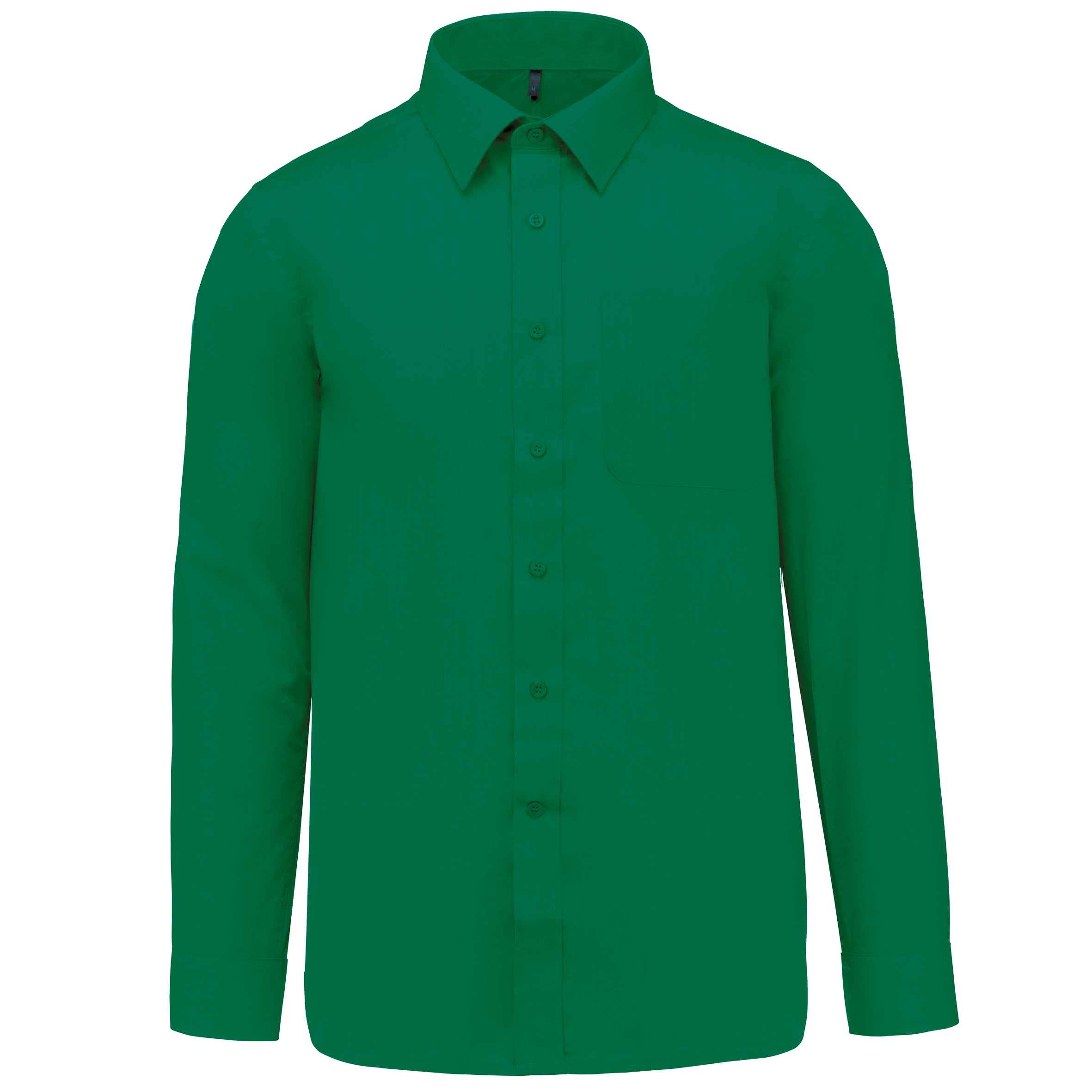 Camisa popeline poliéster / algodão de tratamento fácil - Verde kelly