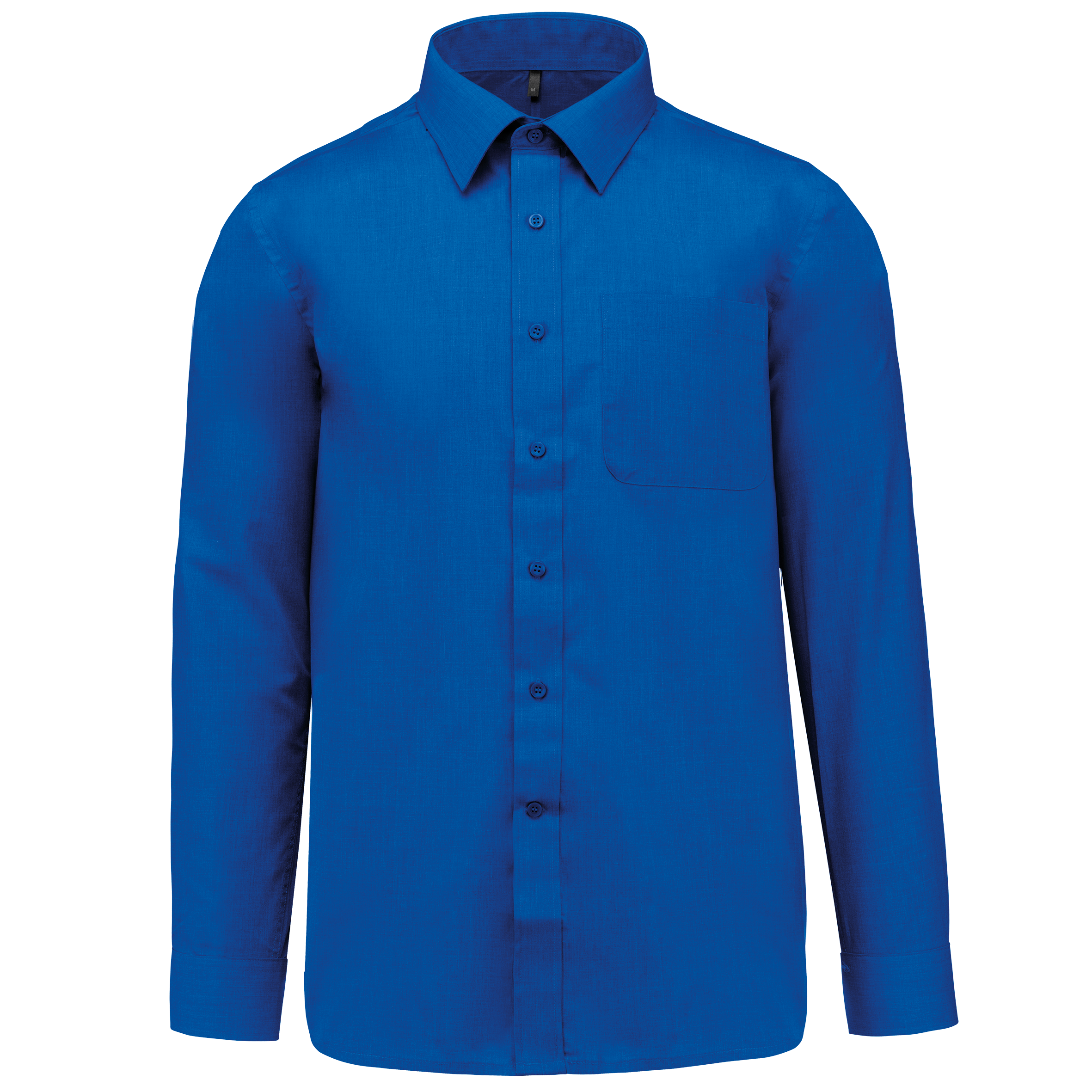 Camisa popeline poliéster / algodão de tratamento fácil - Azul azul royal claro